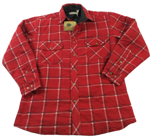 Northwest Territory Shacket Men's Medium Red Plaid Quilted Flannel Outdoor 14820