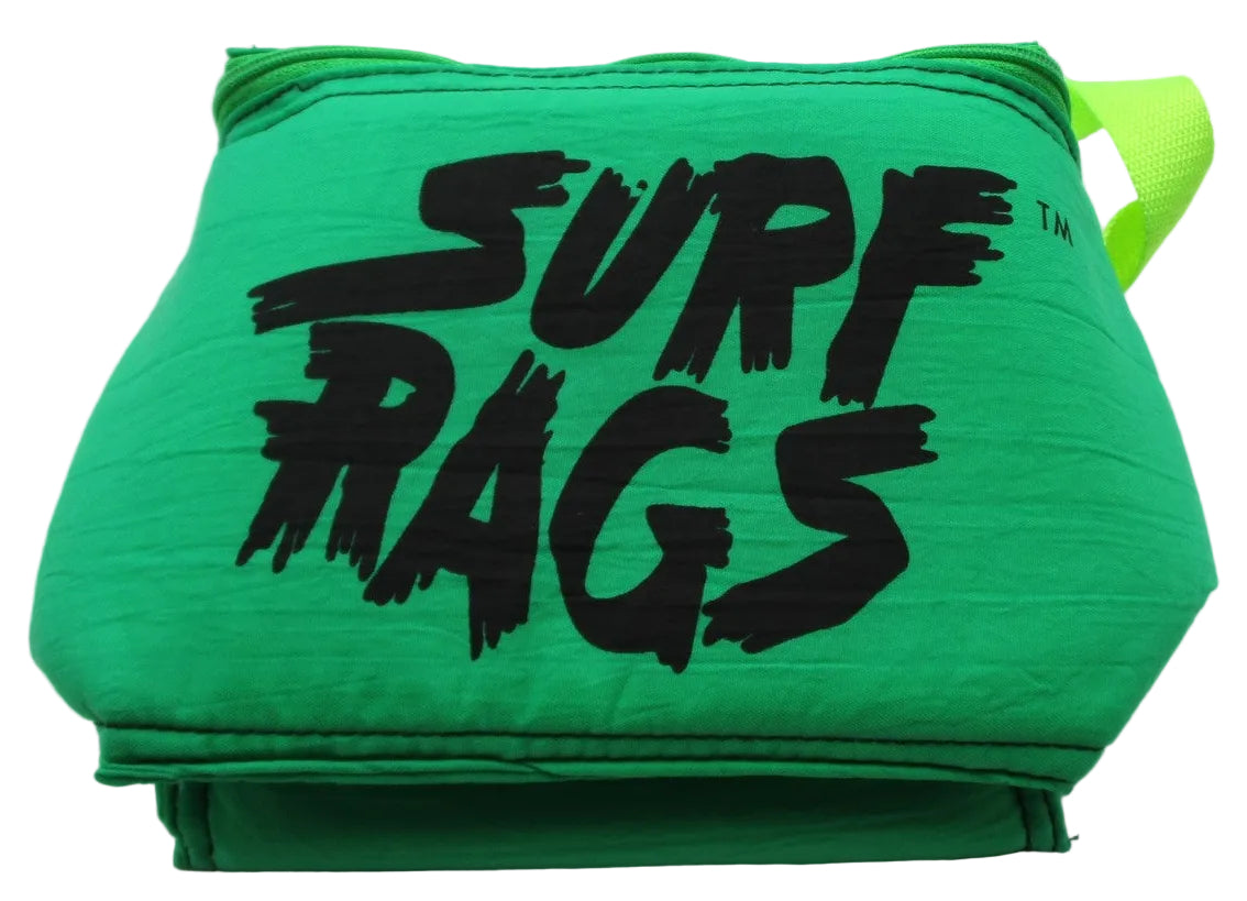 Surf Rags Green Toiletry Bag Neon Strap Travel Makeup Shaving Case Unisex Zip0