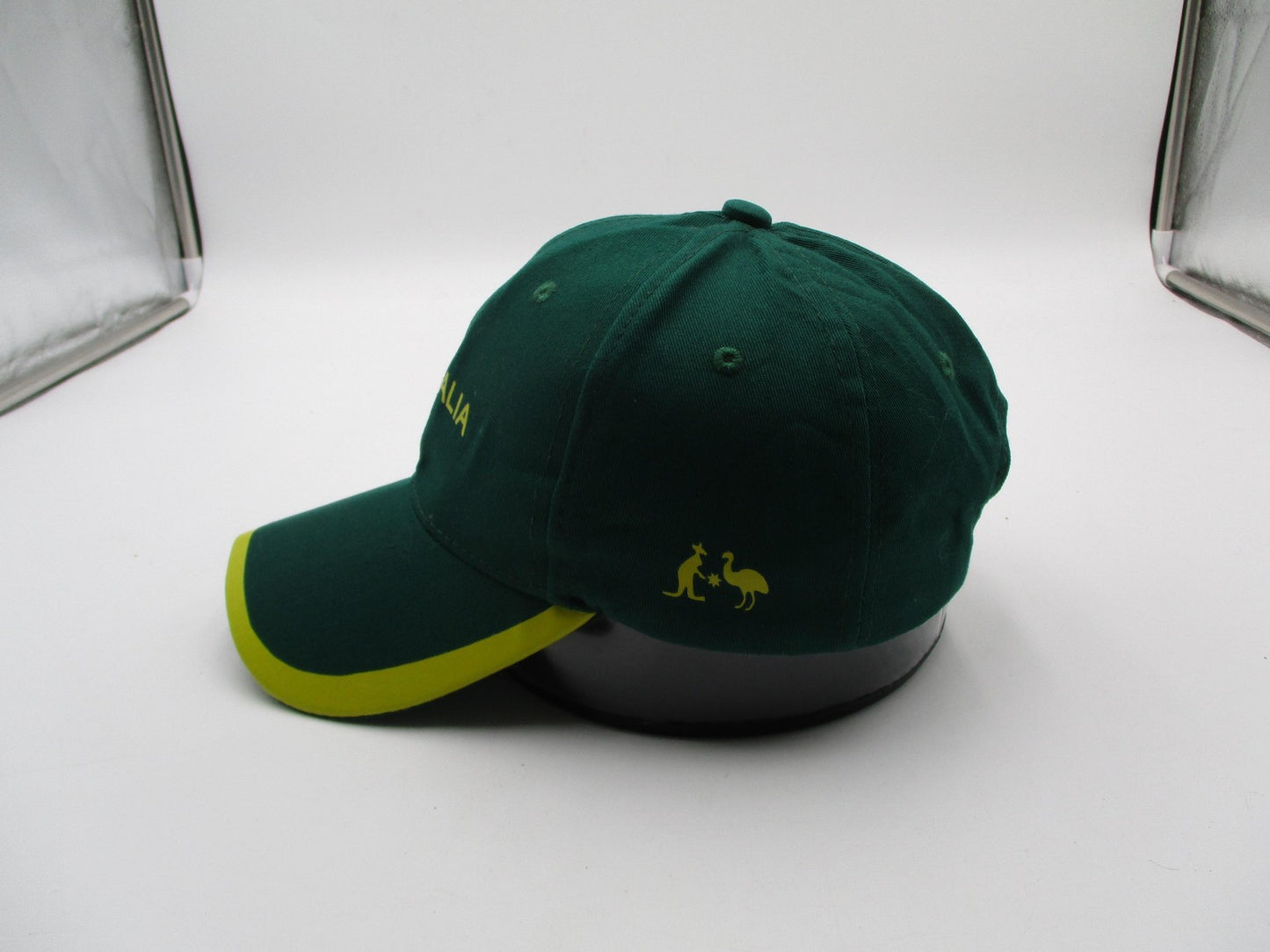 Australia Hat Cap Strap Back Mens One Size Green Yellow Kangaroo Emu Souvenir3