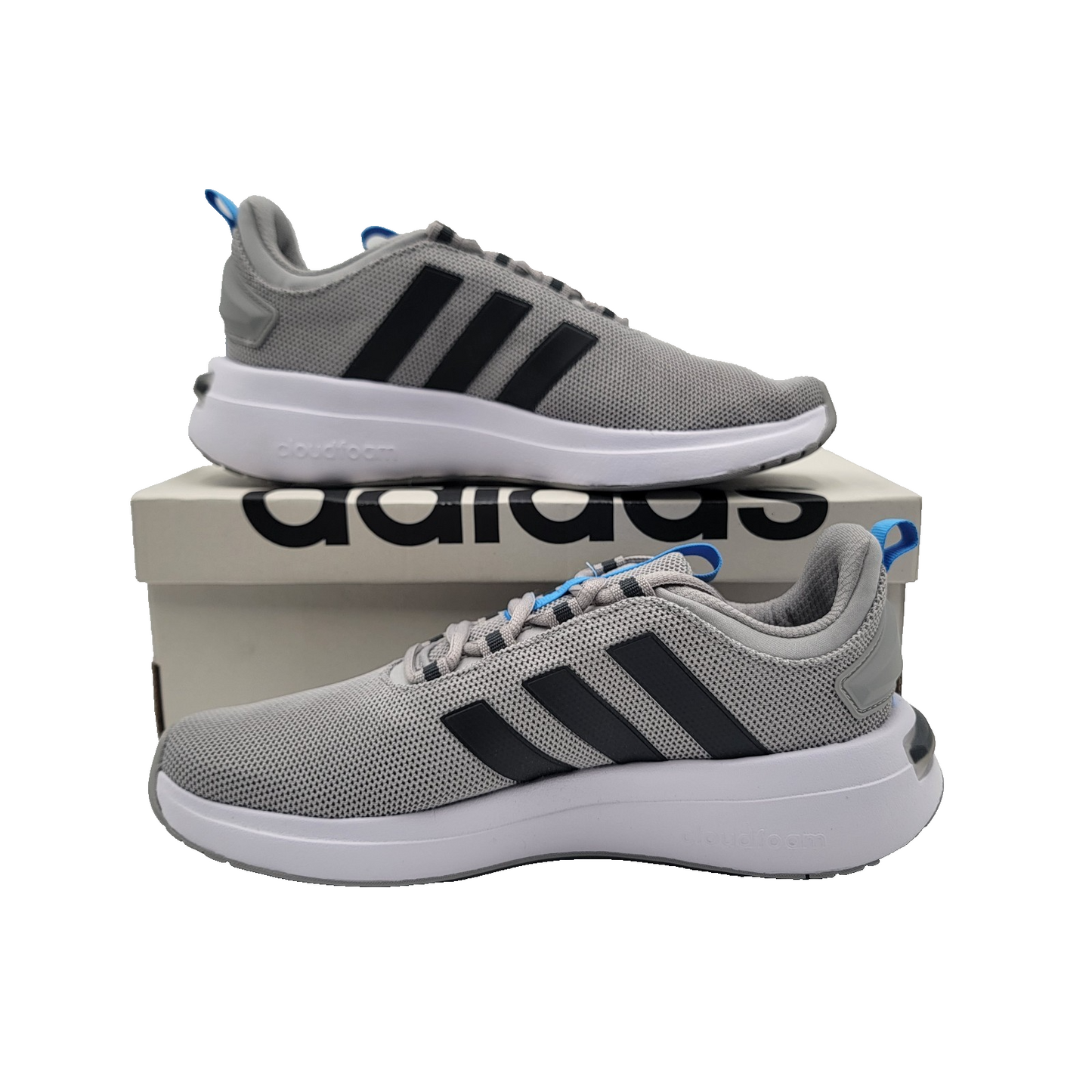 Adidas Men's Racer TR23 Running Sneakers | Grey/Black/Blue | Size: 7.5 M1