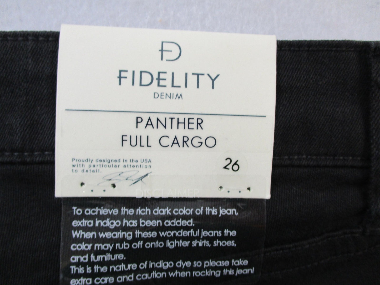 Fidelity Panther Full Cargo Jeans Womens 26 Gray Charcoal Slim Straight USA 14646