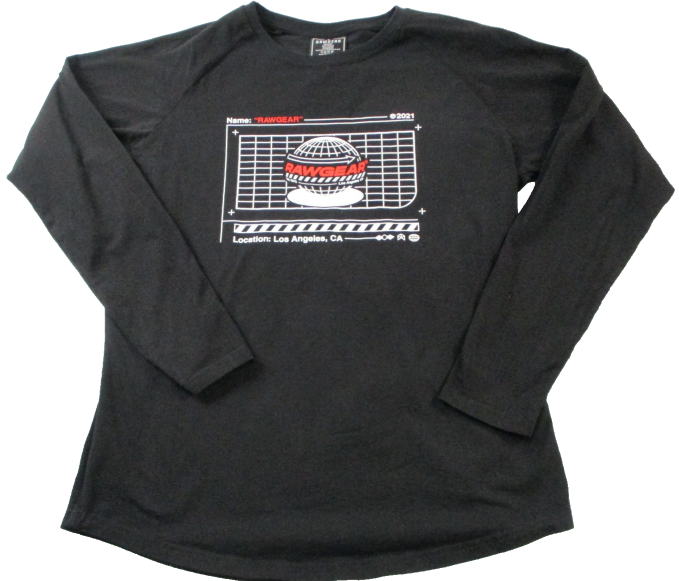 Rawgear Shirt Mens Medium Black Long Sleeve Globe Graphic Los Angeles 2021