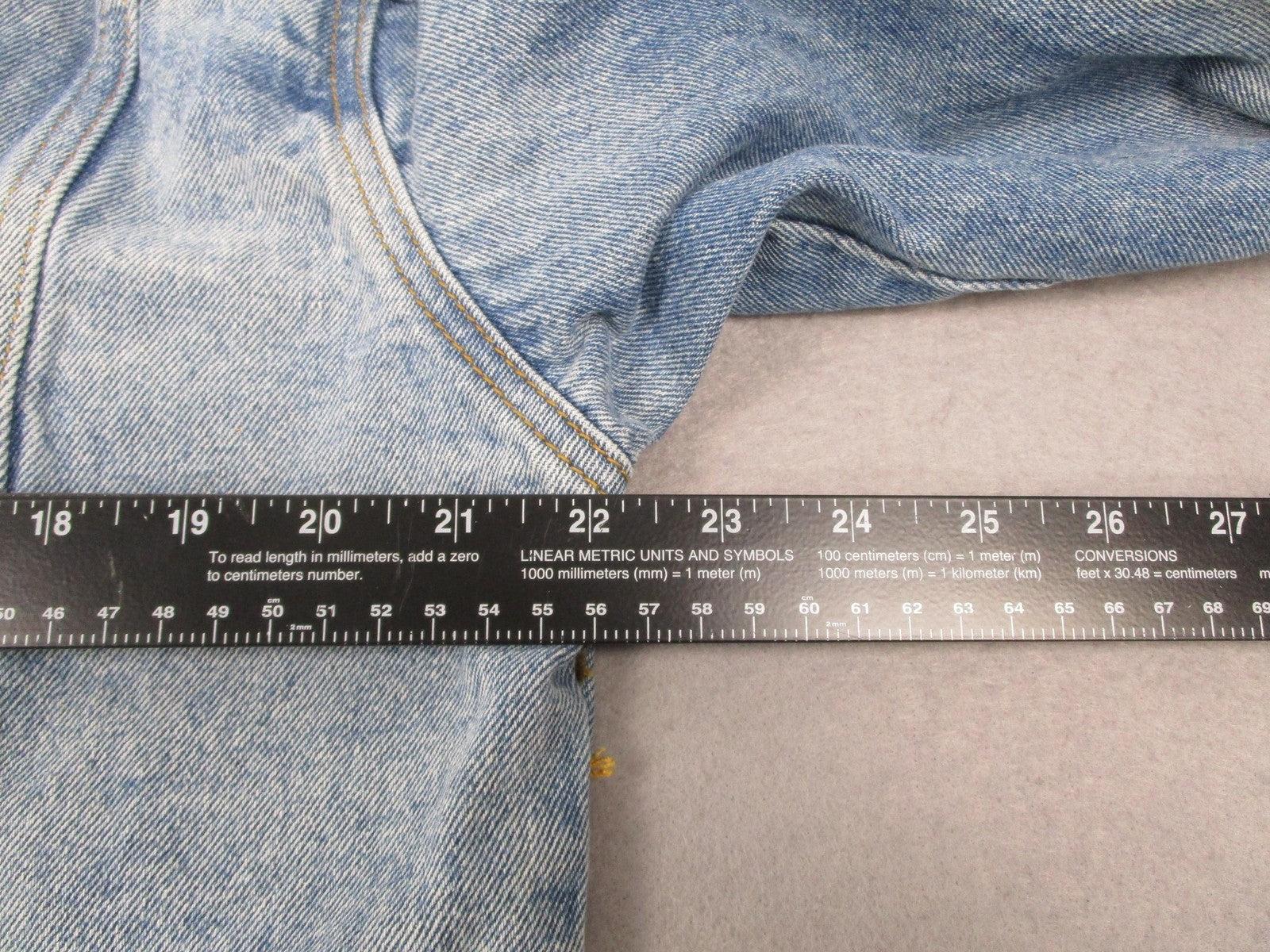 Forever 21 Denim Jacket Mens Medium Light Wash Trucker Rainbow Trim