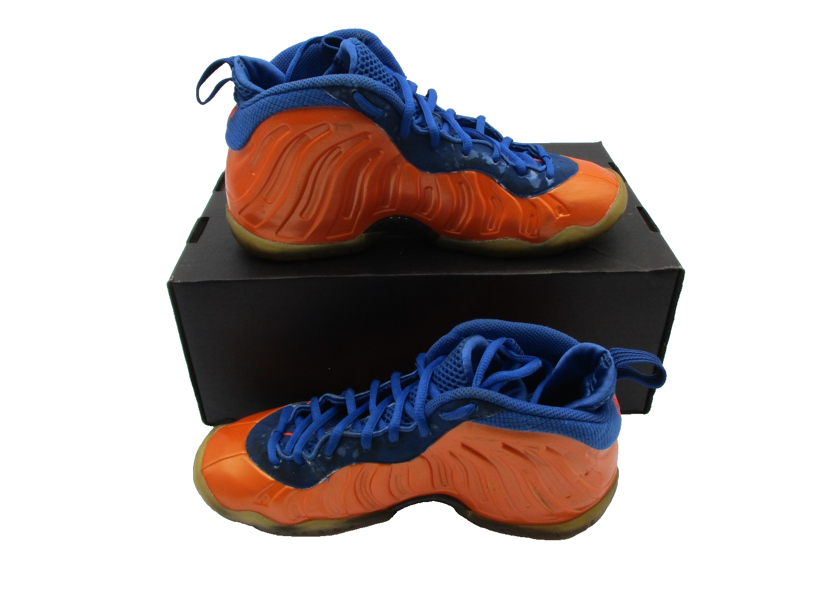 Nike Little Posite One NY Knicks Size 7Y Orange Blue Foamposite 644791800 1O63