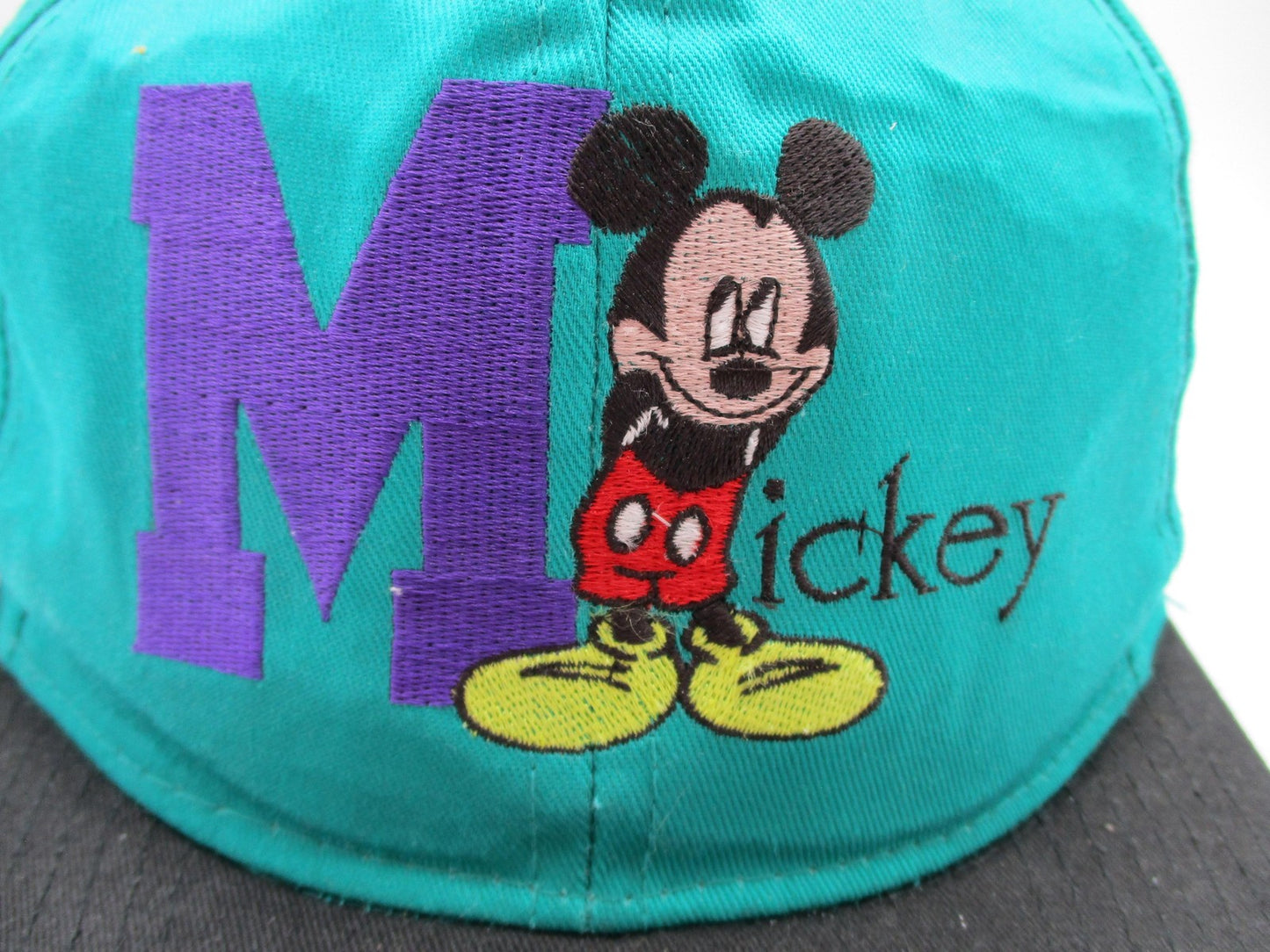 Vintage Mickey Unlimited Hat Cap Snap Back Mens One Size Green Mickey Mouse1