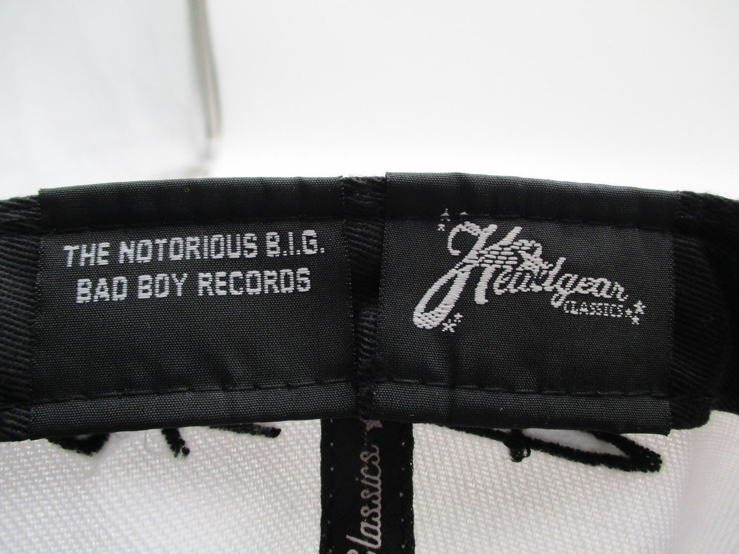 Notorious BIG Bad Boy Hat Cap Fitted Mens 7 3/4 White Headgear Classics Hip Hop9