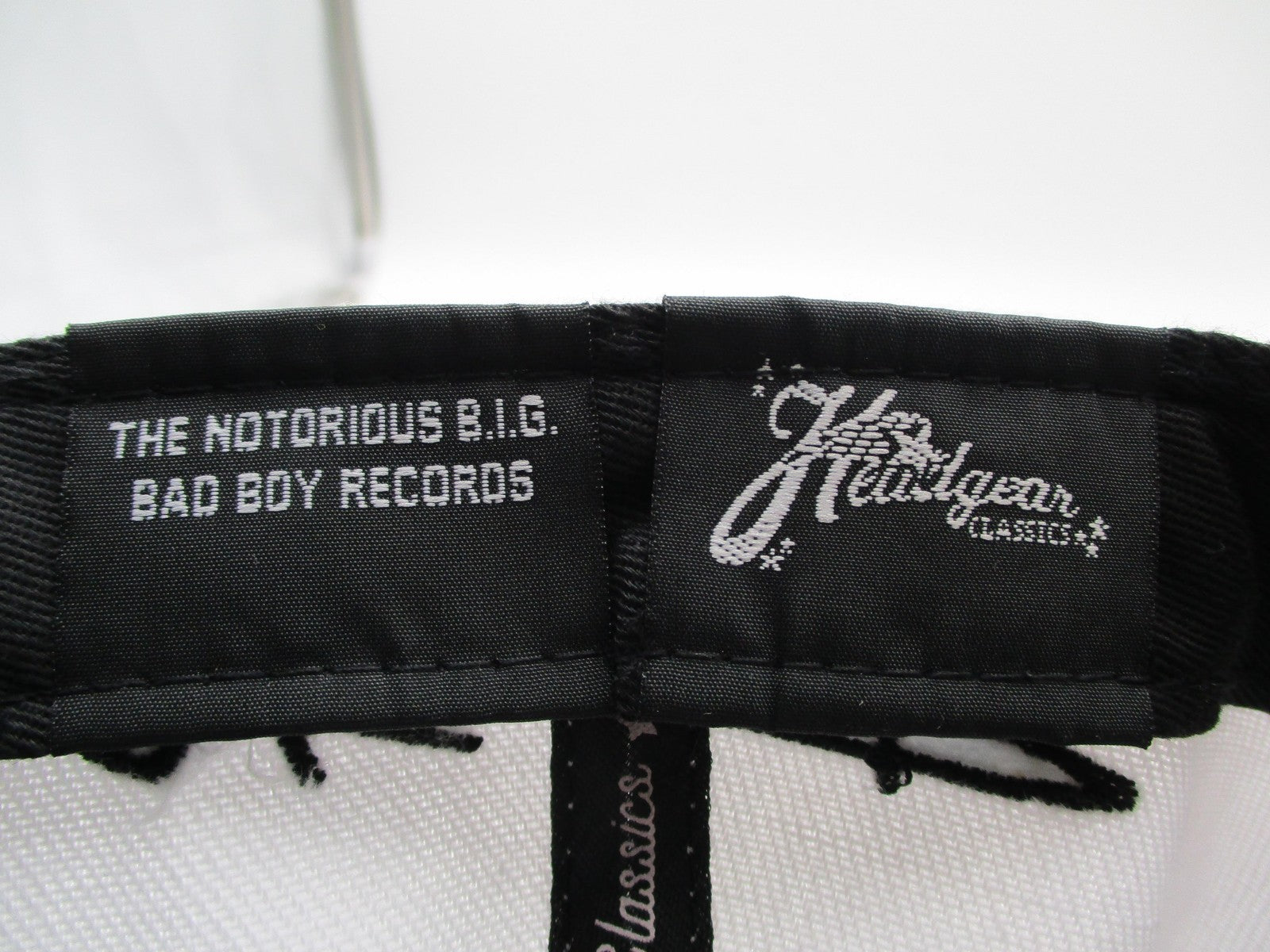 Notorious BIG Bad Boy Hat Cap Fitted Mens 7 3/4 White Headgear Classics Hip Hop9