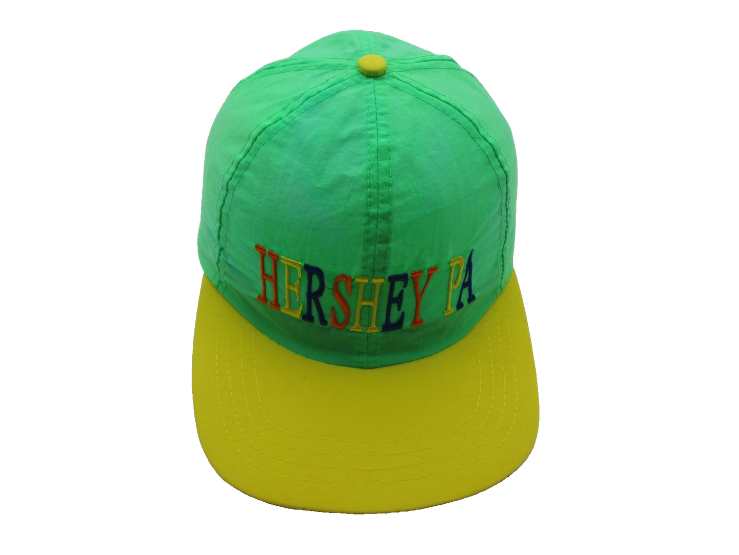 Hershey PA Hat Cap Snap Back Mens One Size Green Yellow Nylon Embroidered J Hats3