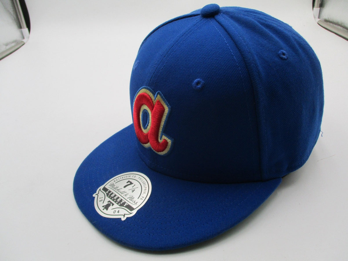 Atlanta Braves Hat Cap Fitted Mens 7 1/4 MLB Baseball Mitchell Ness Cooperstown5