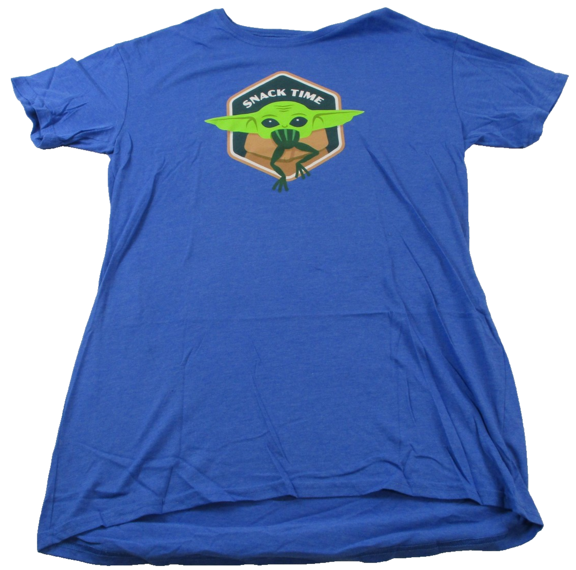 Star Wars Grogu Yoda Snack Time Mens Medium Blue Mandalorian Graphic Tee 1529300