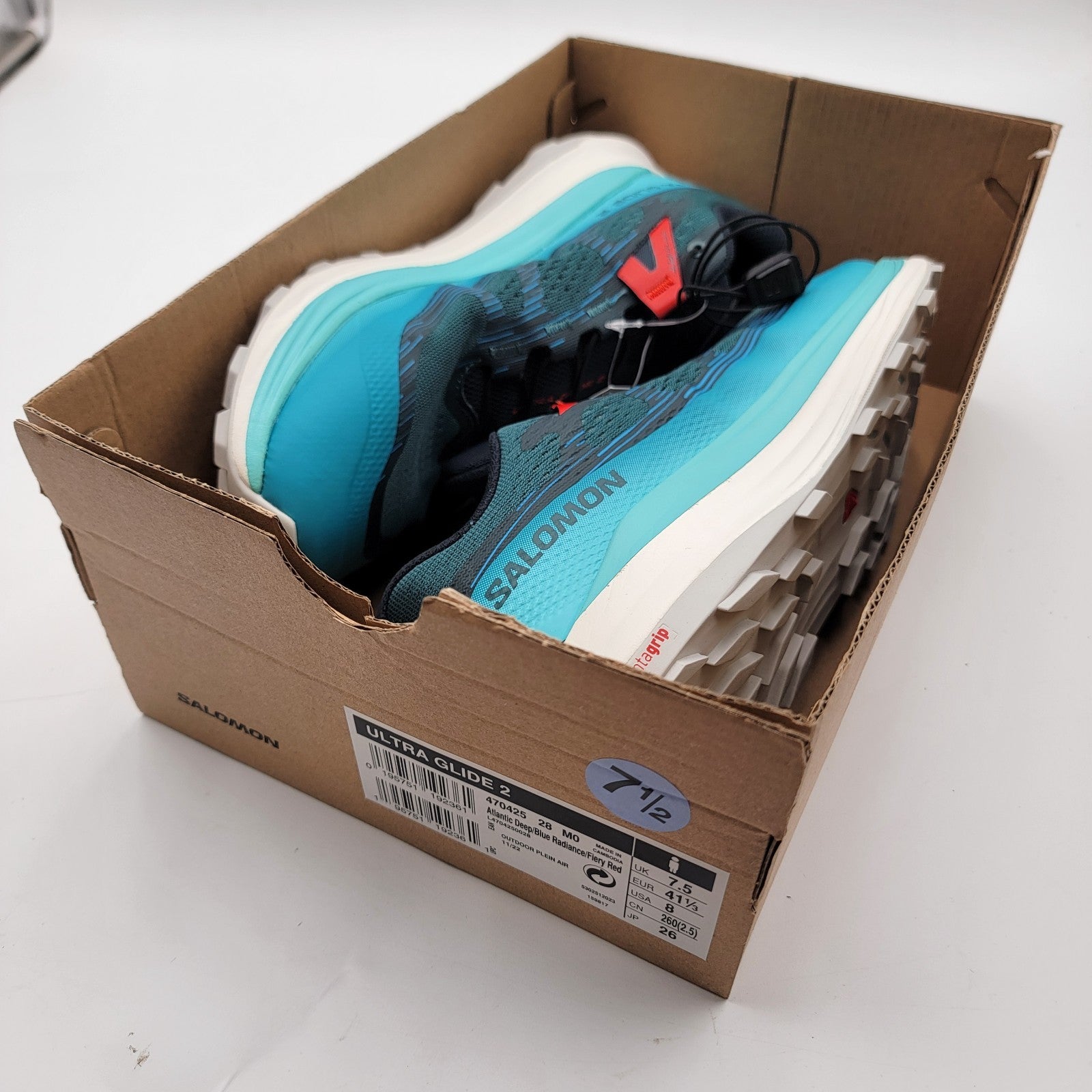 Mens Salomon Ultra Glide 2 Sz 8US/7.5UK 470425 28 NIB Atlantic Blue/Fiery Red8