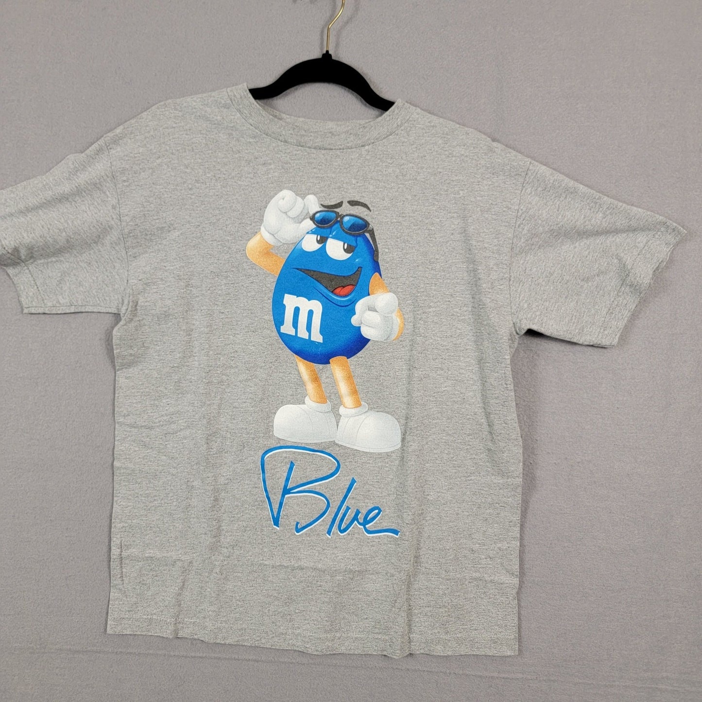 M&M's Mens XL Gray Short Sleeve Shirt With Blue M&M