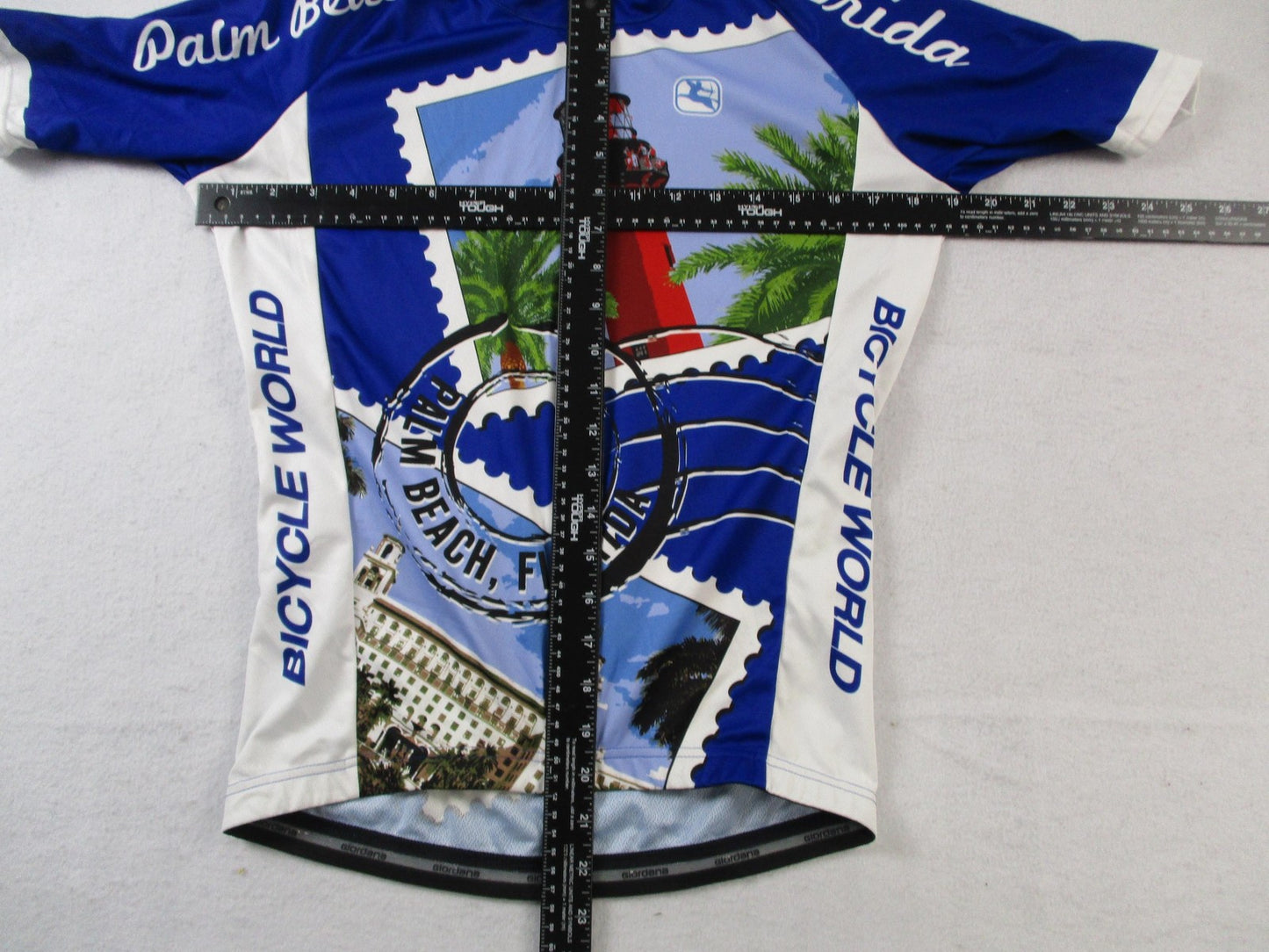 Giordana Palm Beach Cycling Jersey Mens Small Zip Bicycle World Lighthouse Top8