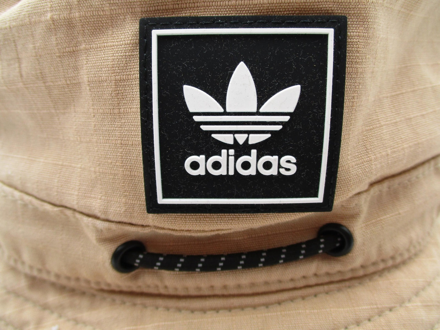 Adidas Hat Cap Bucket Mens One Size Beige Canvas Trefoil Logo Outdoor Hiking1