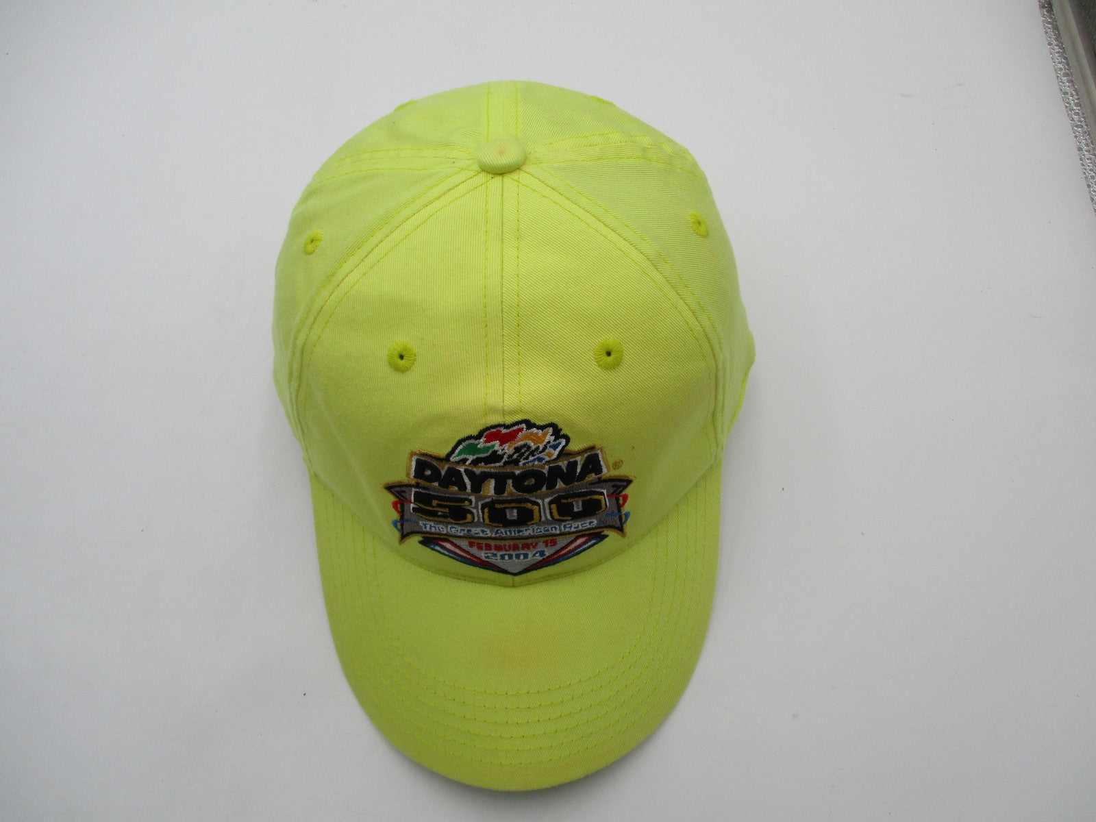 Vintage Daytona 500 Hat Cap Snap Back One Size Yellow NASCAR Twins Enterprise6