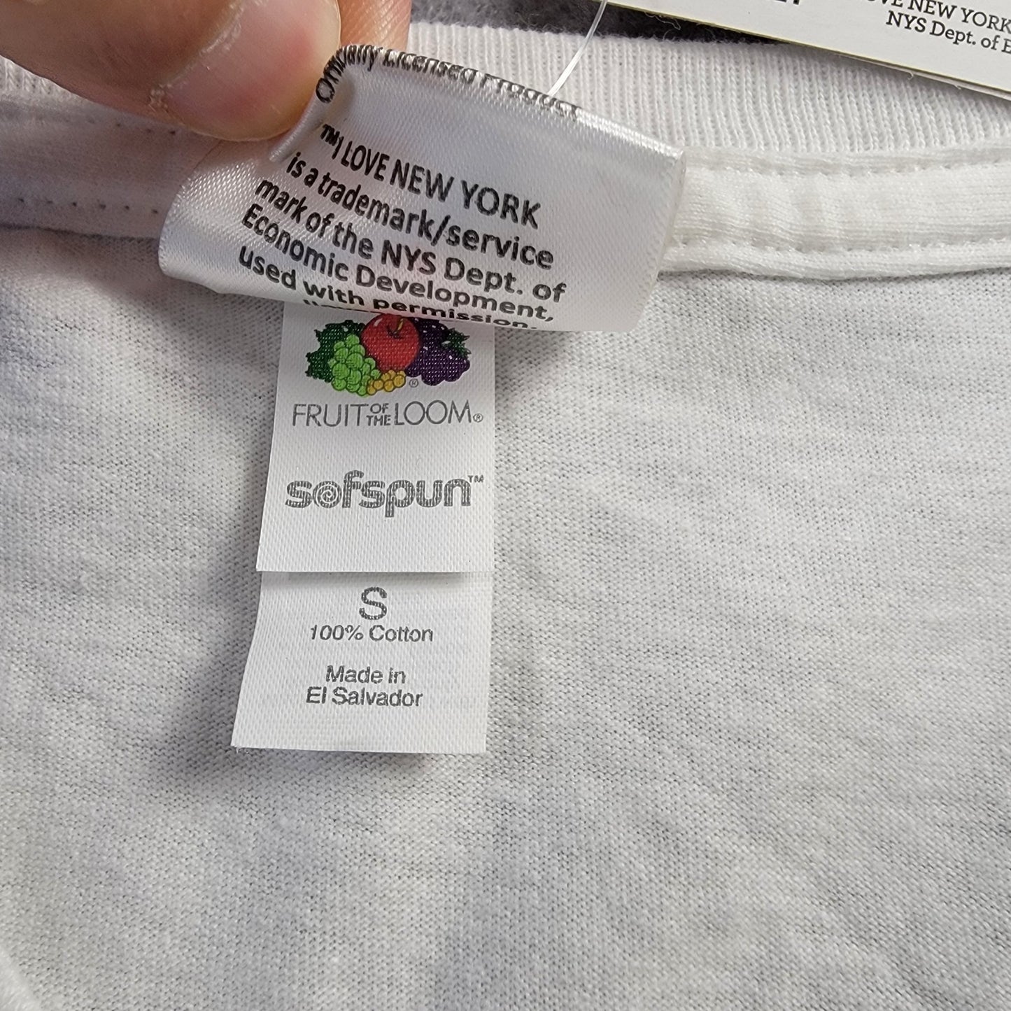 I Love NY Tourism Women's V-Neck White Tee New with Tags