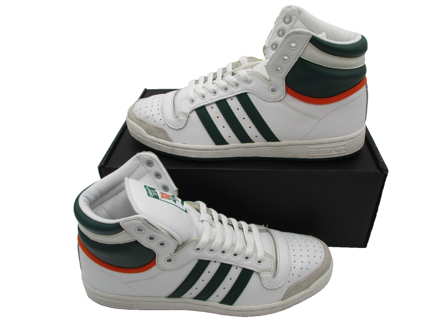 Adidas Top Ten Mens Size 10 White Green Orange High Top Basketball EF2516 (1S2)2