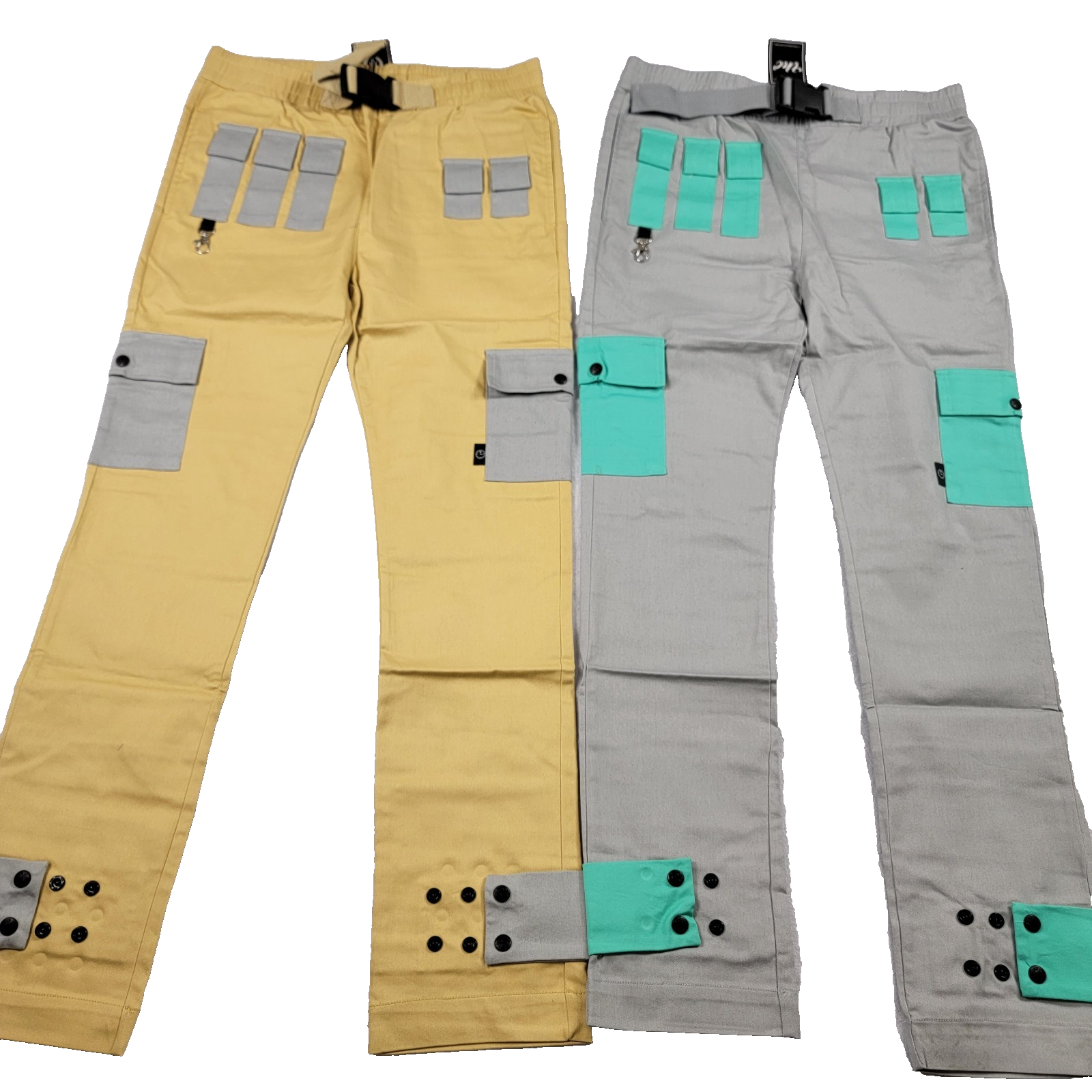 The Hideout Clothing THC Cargo Pants 2Pack Bundle Yellow & Grey Size S 7988010