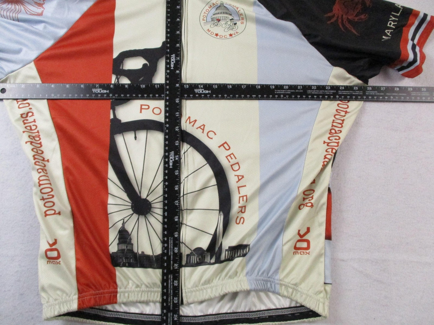 VOmax Potomac Pedalers Cycling Jersey Mens 4XL Washington DC Map Full Zip USA6