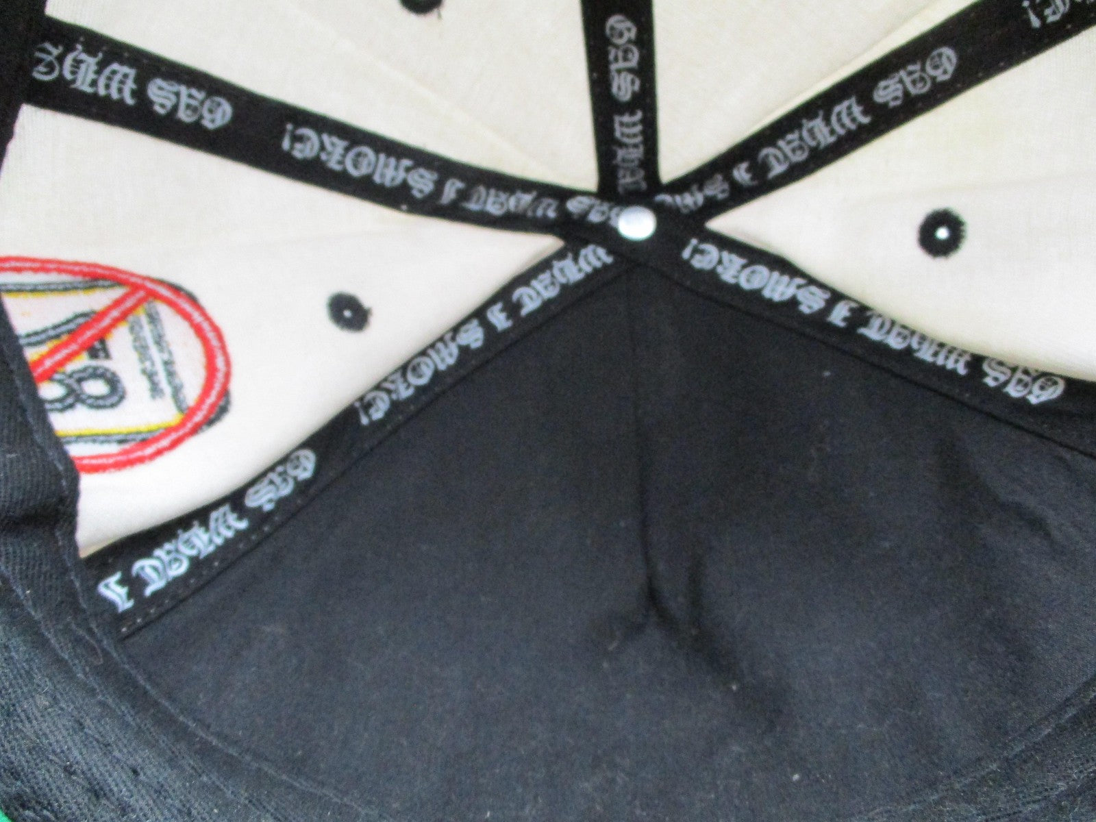 GASNYC Hat Cap Snap Back Mens One Size Beige Black GAS Graphic Embroidered Funny16