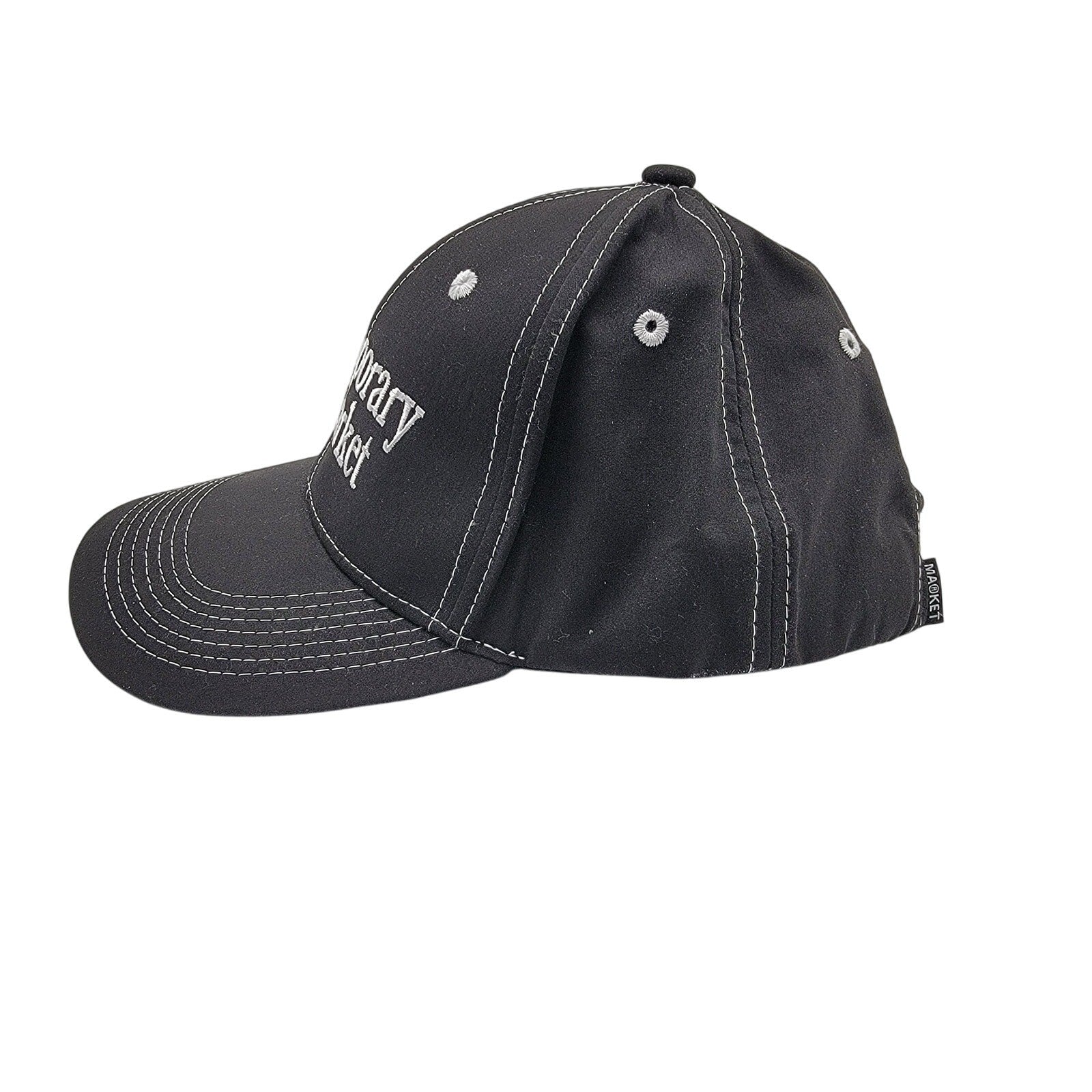 MARKET Contemporary Art Market Black Hat Cap Adjustable Strapback 100% Nylon NWT1