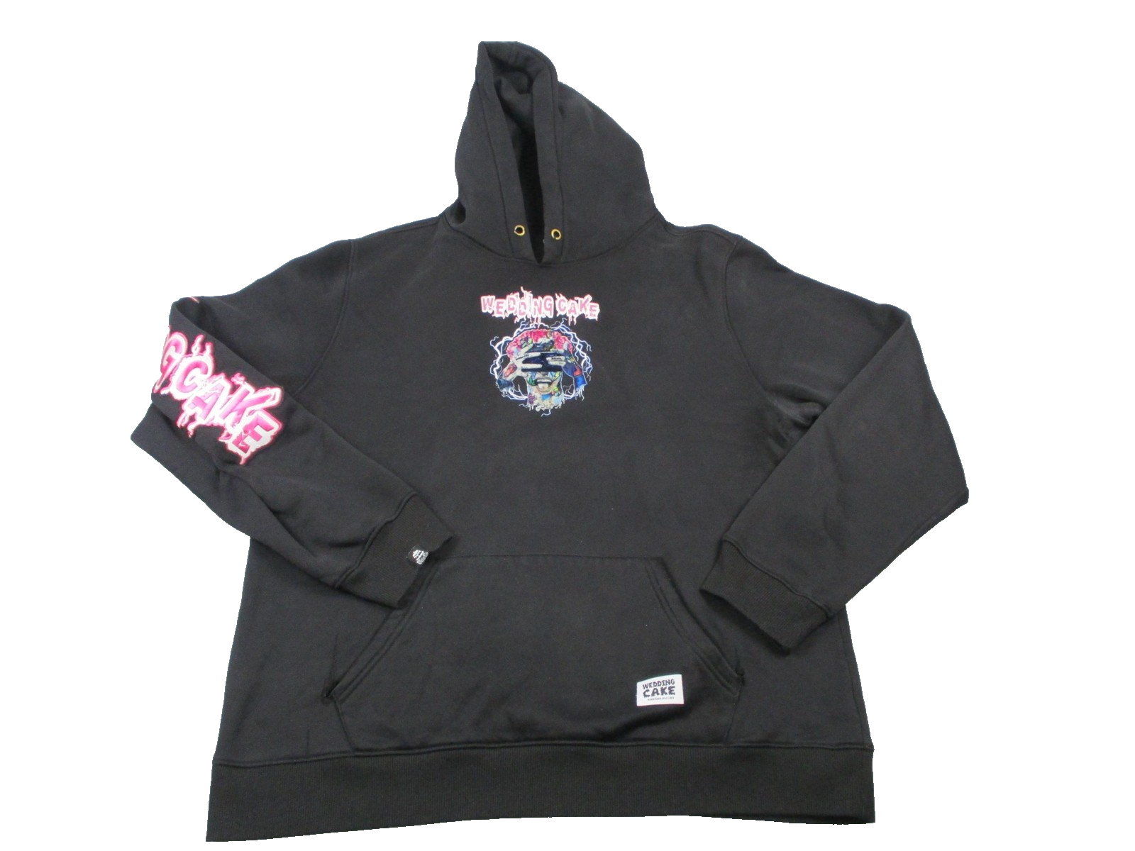 Wedding Cake Hoodie Mens 2XL Black Graphic Pullover Back Embroidered
