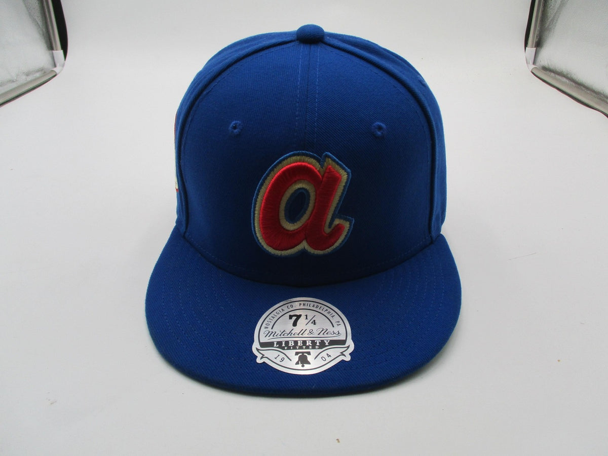 Atlanta Braves Hat Cap Fitted Mens 7 1/4 MLB Baseball Mitchell Ness Cooperstown3