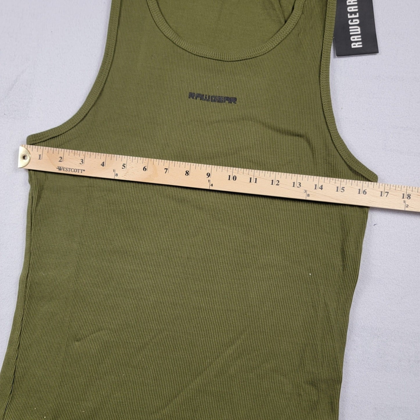 RawGear Ribbed Tank Top Olive Green Men’s XL New With Tags 100% Cotton