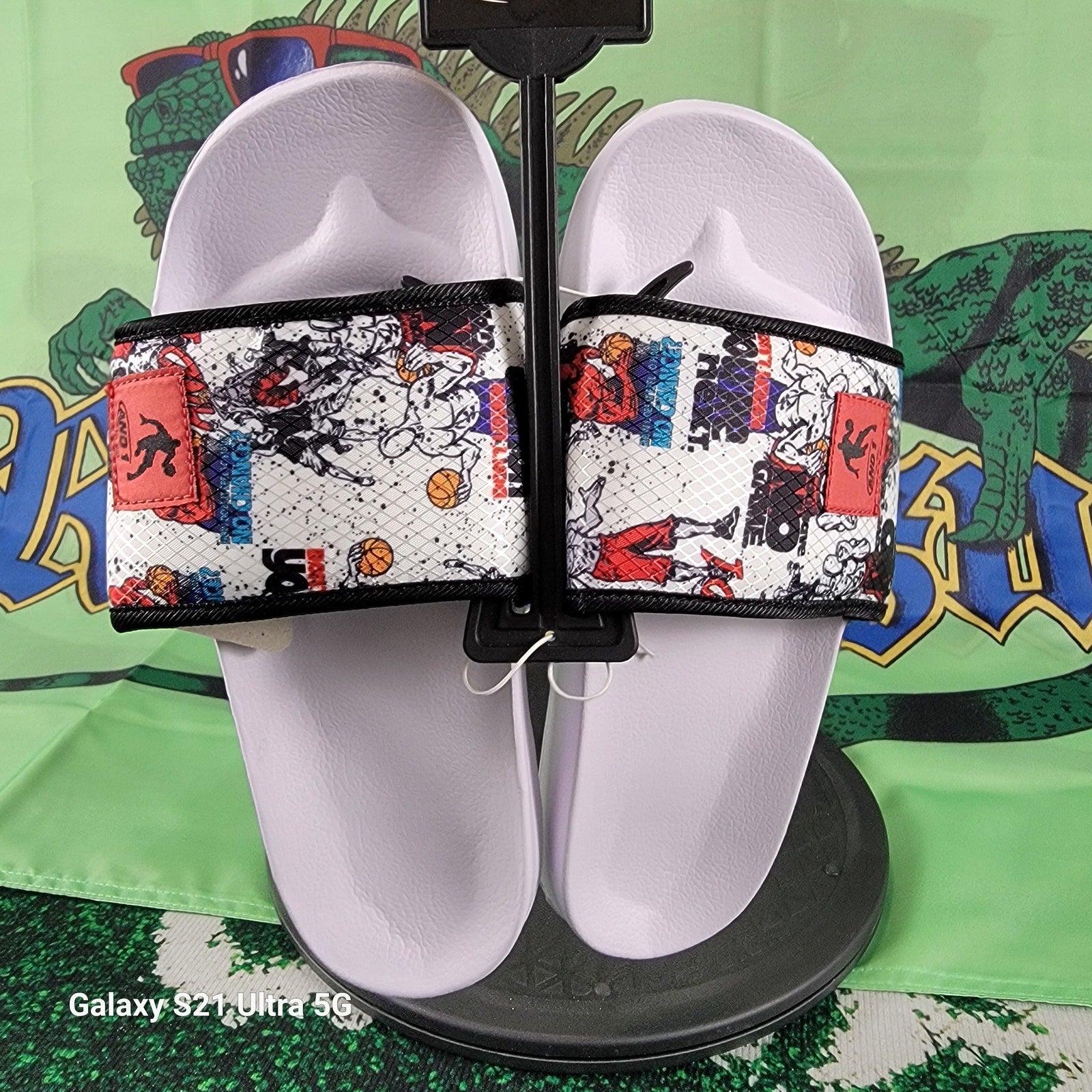 AND1 Slides You Got No Game White/Black Sz 105