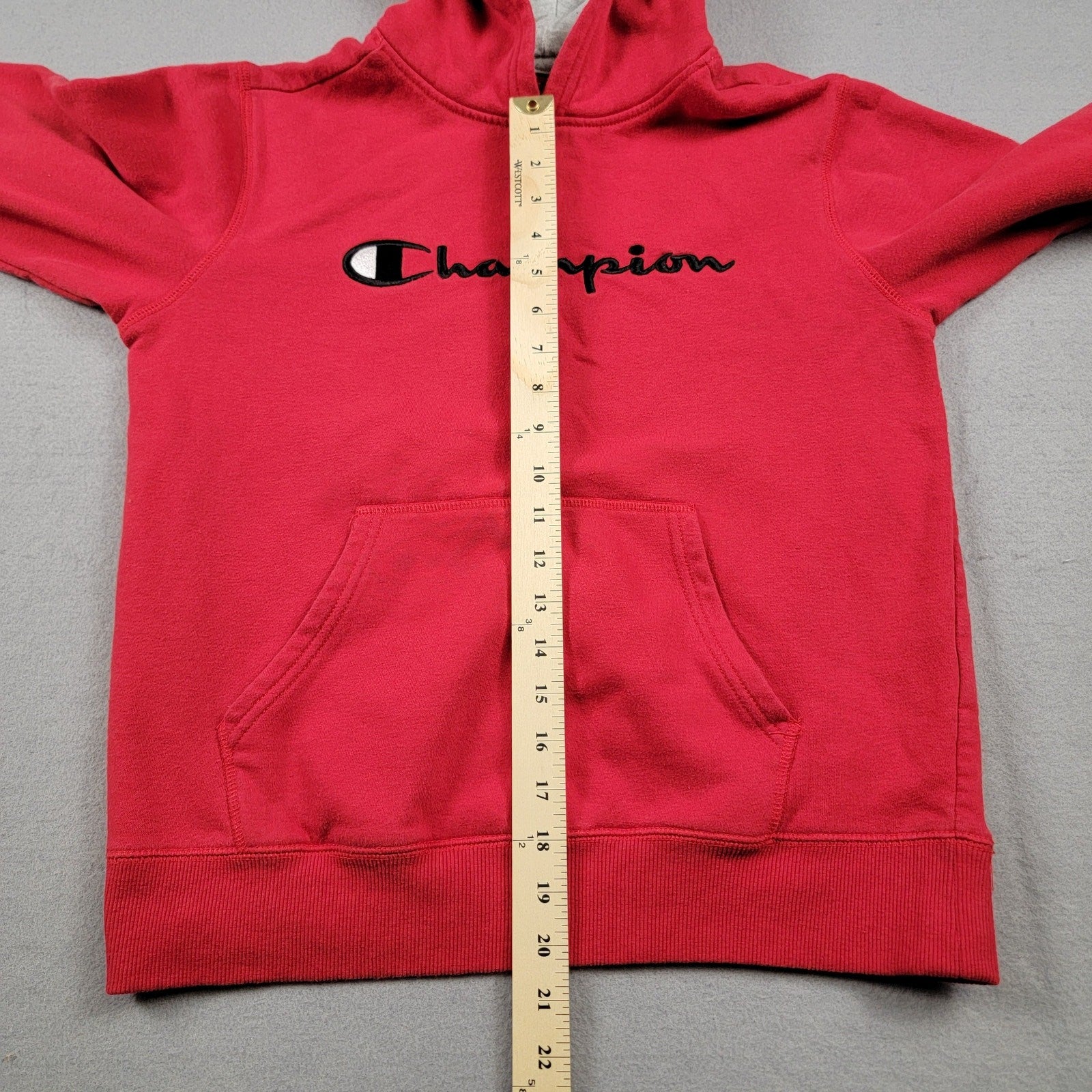 Kids Red Champion Pullover Hoodie  Size XL  Light Wear