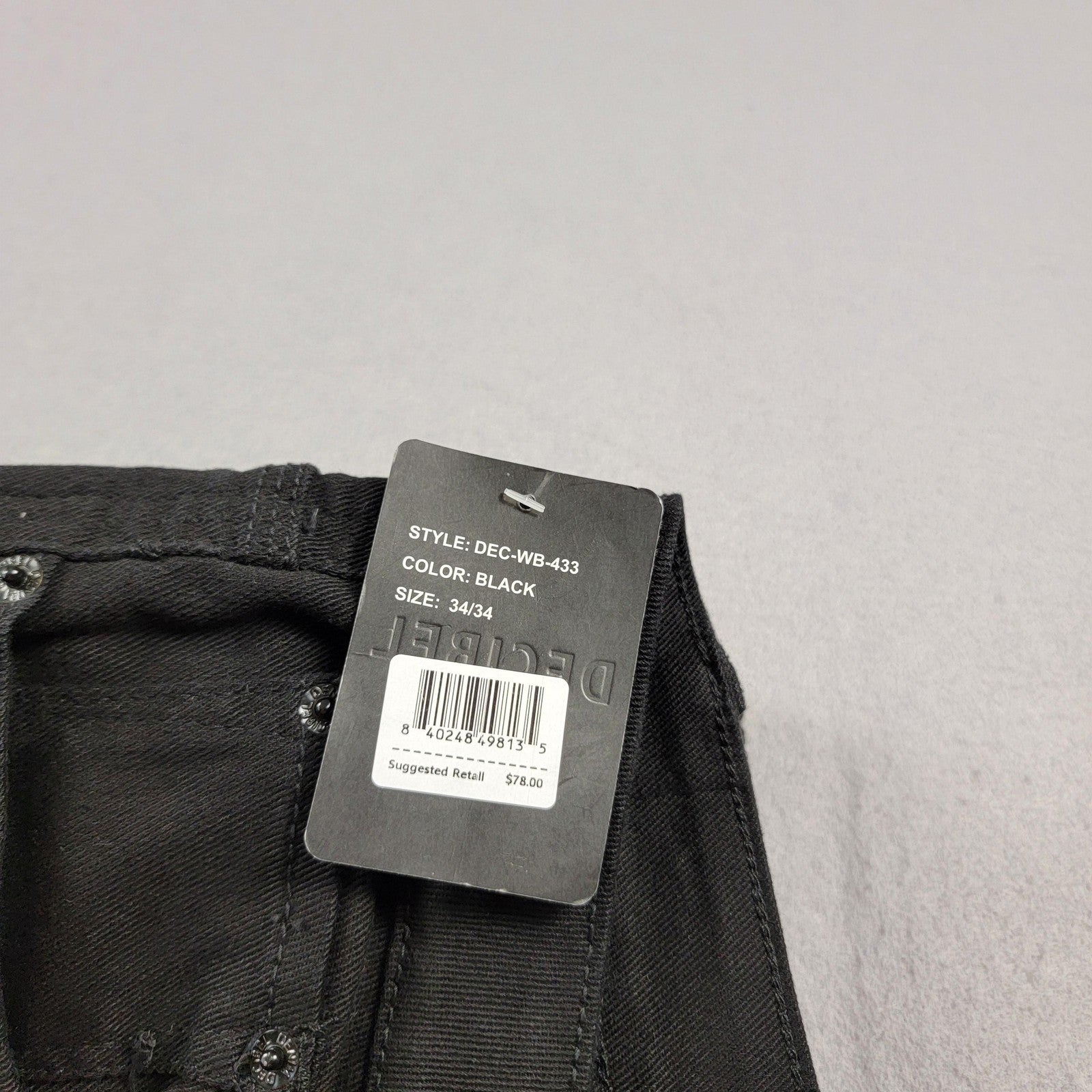 Decibel Cargo Pants Mens 34x34 Black Streetwear Multi Pocket Utility New Tag 9186