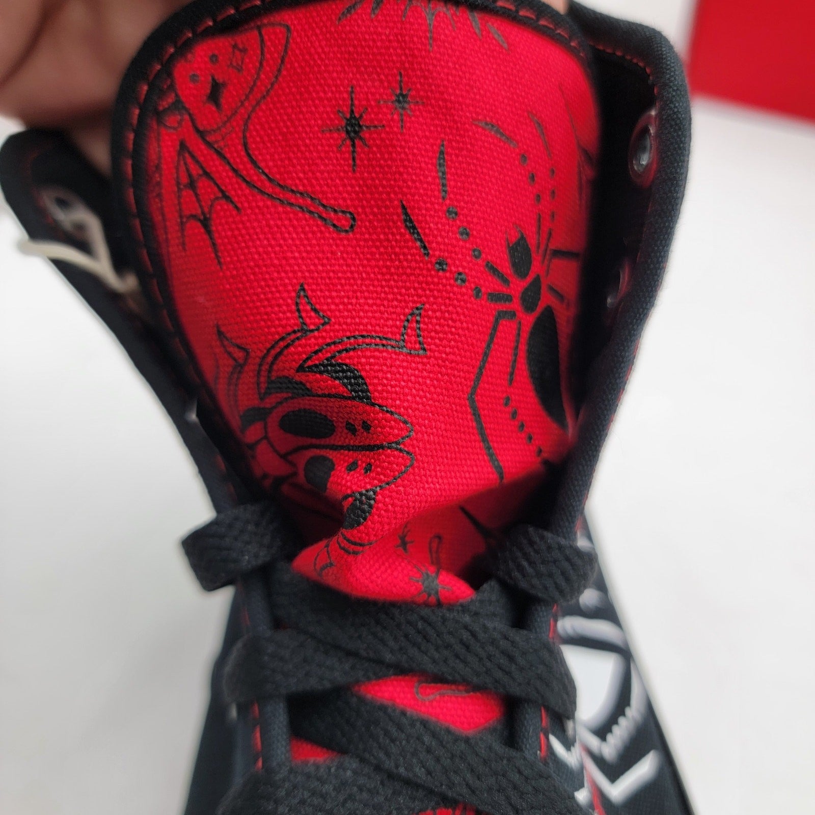 Converse By You CTAS Hi Red/Black Custom Sneakers - Size 810