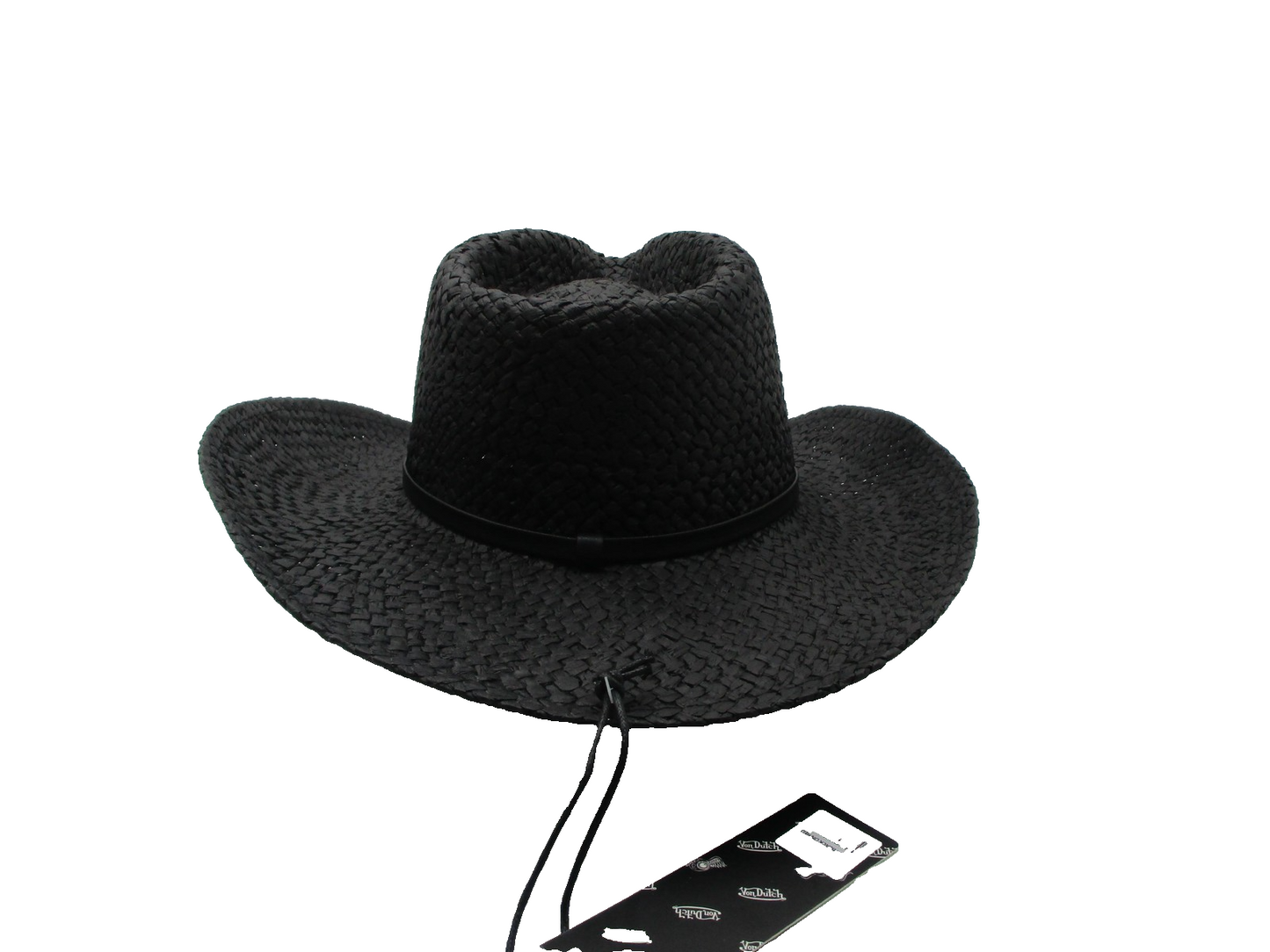 Von Dutch Hat Cowboy Fitted One Size Black Red Straw Wide Brim Western Mens3