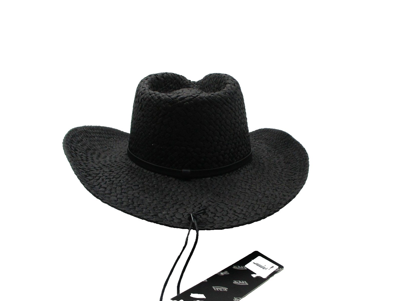 Von Dutch Hat Cowboy Fitted One Size Black Red Straw Wide Brim Western Mens3