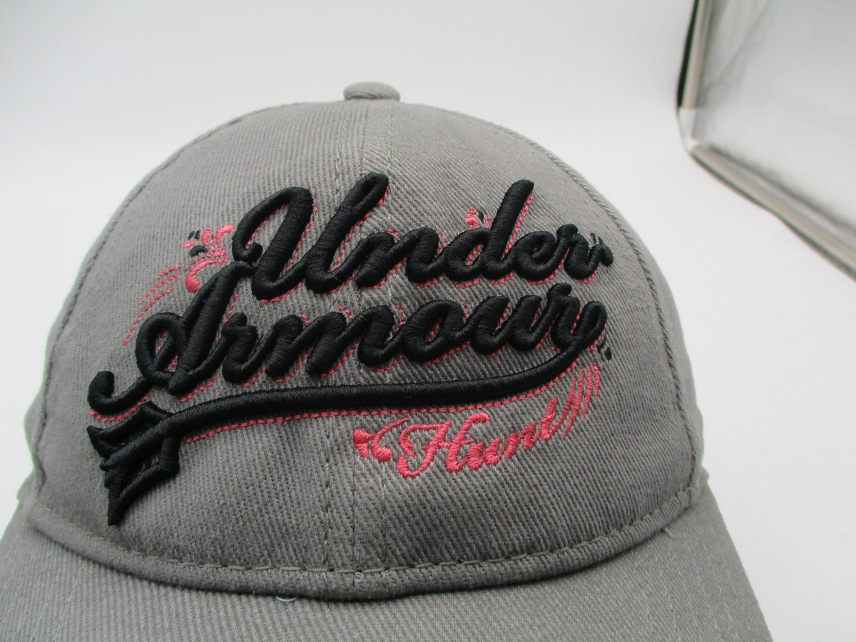 Under Armour Hunt Hat Cap Strap Back Womens One Size Gray Baseball Embroidered1
