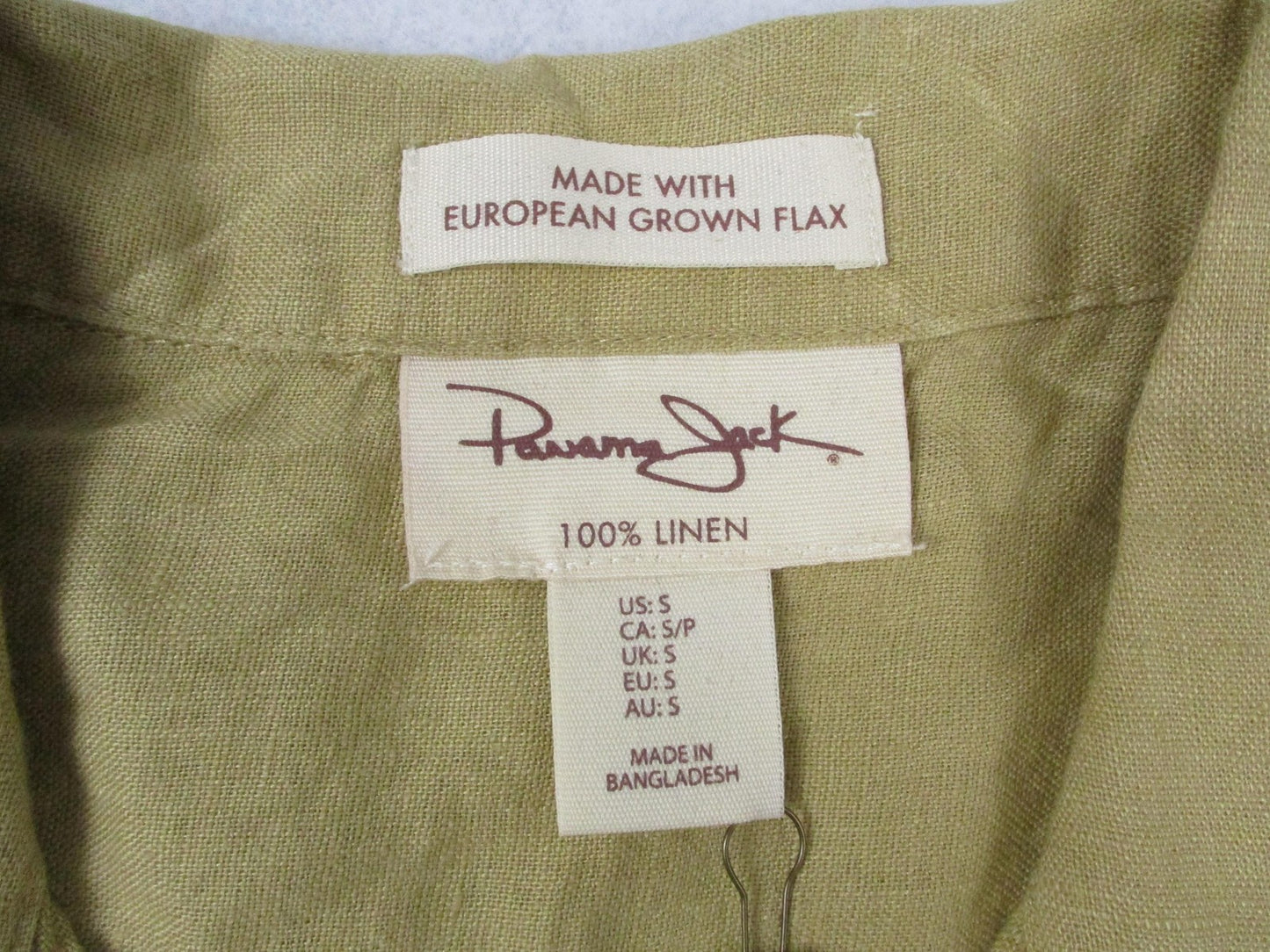 Panama Jack Shirt Mens Small Linen Short Sleeve Button Up Casual Summer 13232
