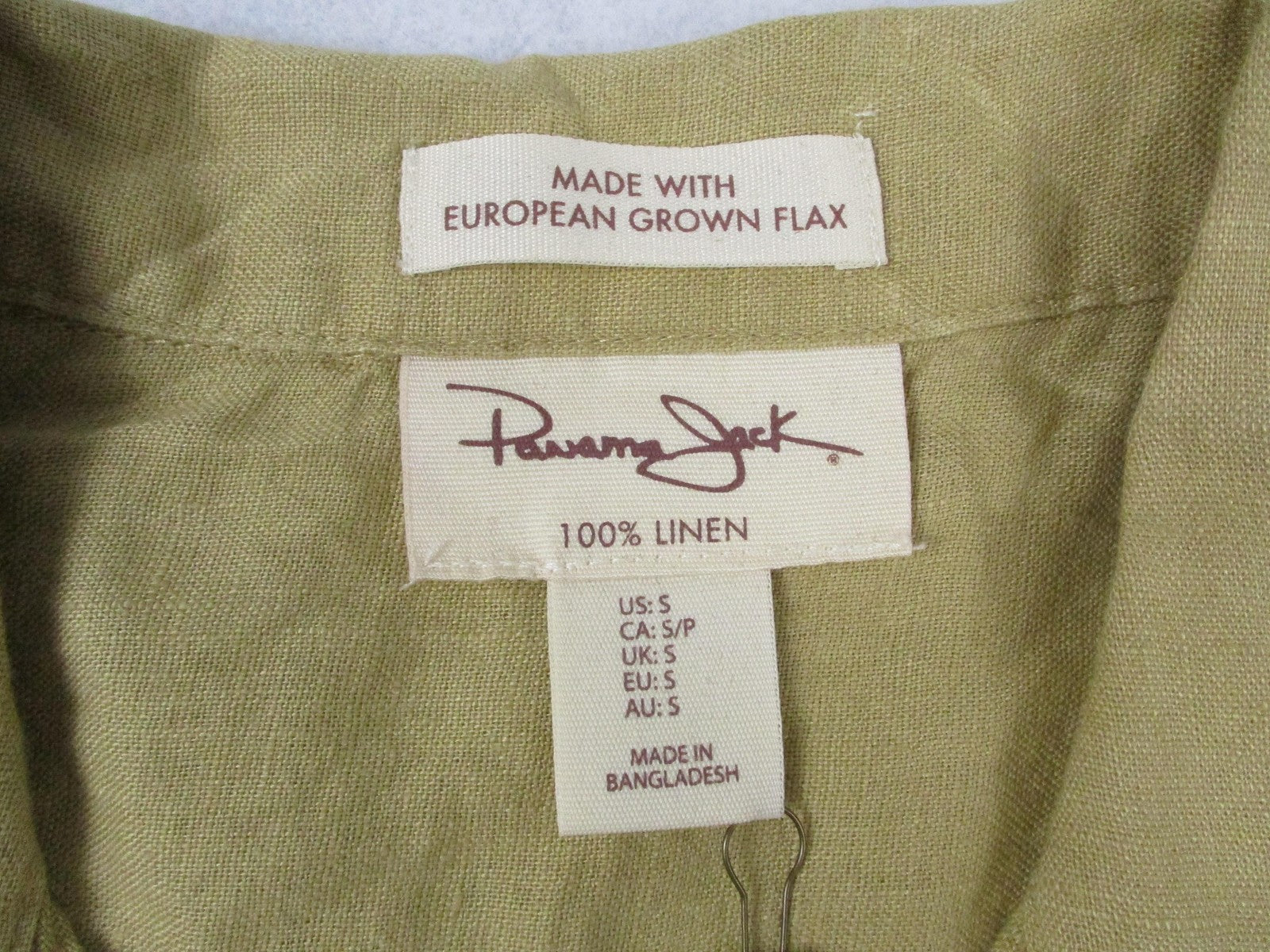 Panama Jack Shirt Mens Small Linen Short Sleeve Button Up Casual Summer 13232