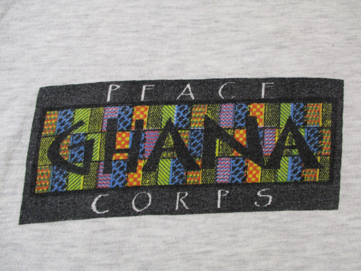 Peace Corps Ghana Shirt Mens Large Gray America's Best Kente Graphic Tee 15963