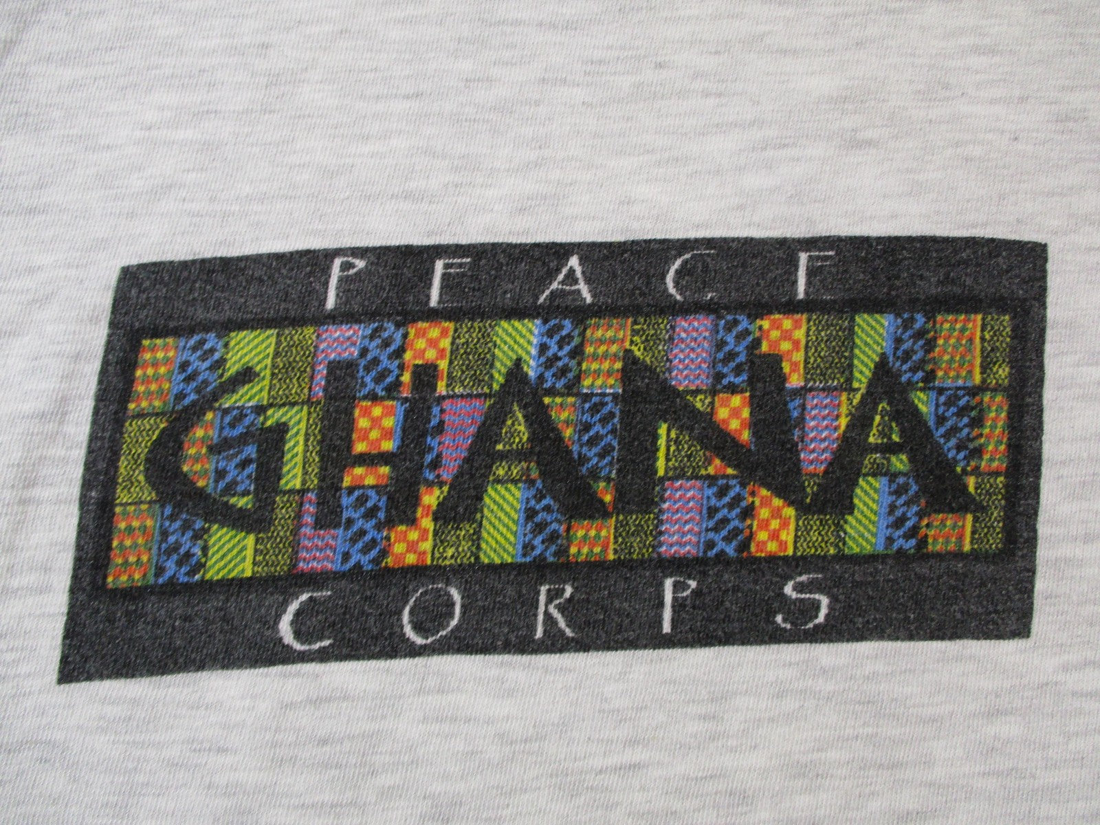 Peace Corps Ghana Shirt Mens Large Gray America's Best Kente Graphic Tee 15963