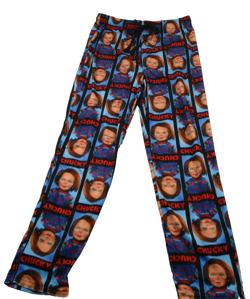 Chucky Sleep Pants Mens Small Blue Fleece Lounge Pajama Horror Childs Play 12550