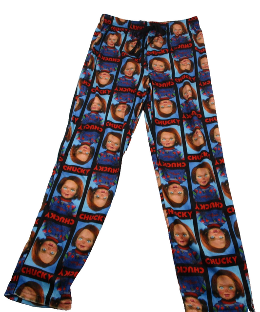 Chucky Sleep Pants Mens Small Blue Fleece Lounge Pajama Horror Childs Play 12550