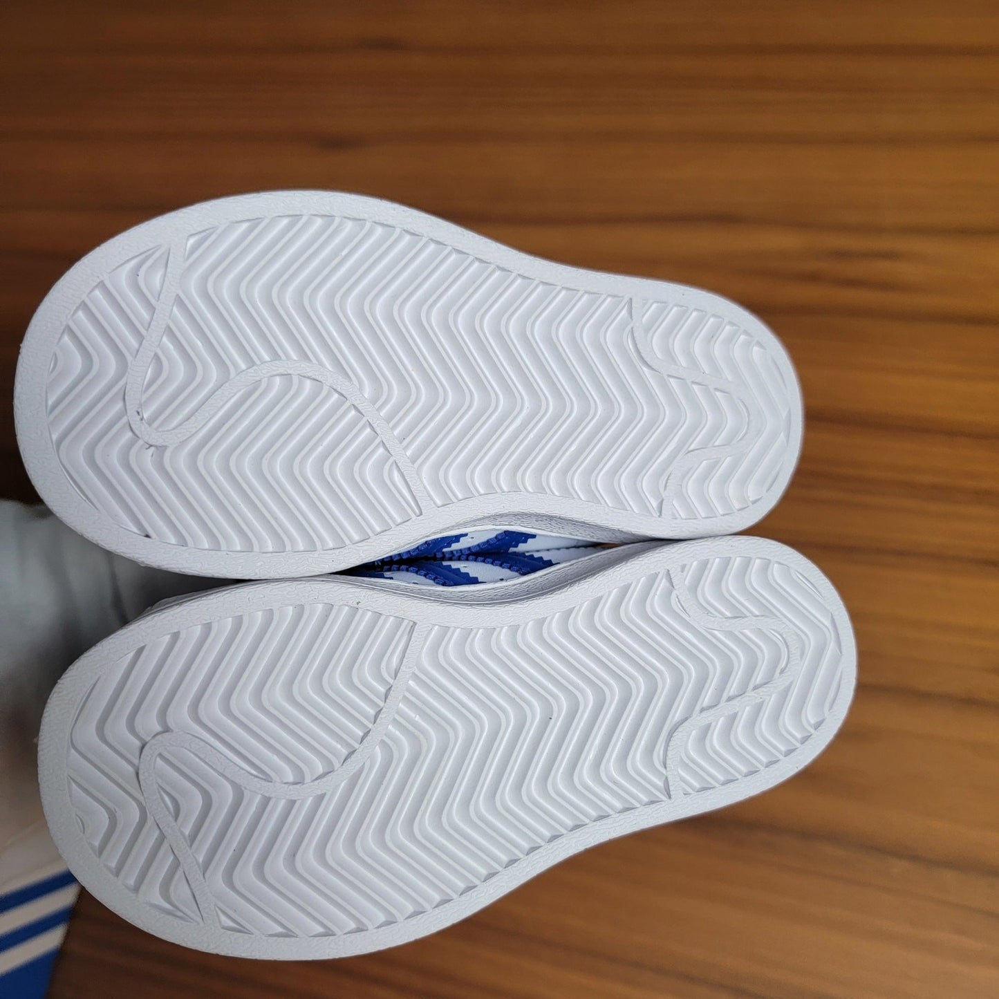 adidas Infant Superstar EL I Sneaker, White Royal Blue Sz 6.5K 2