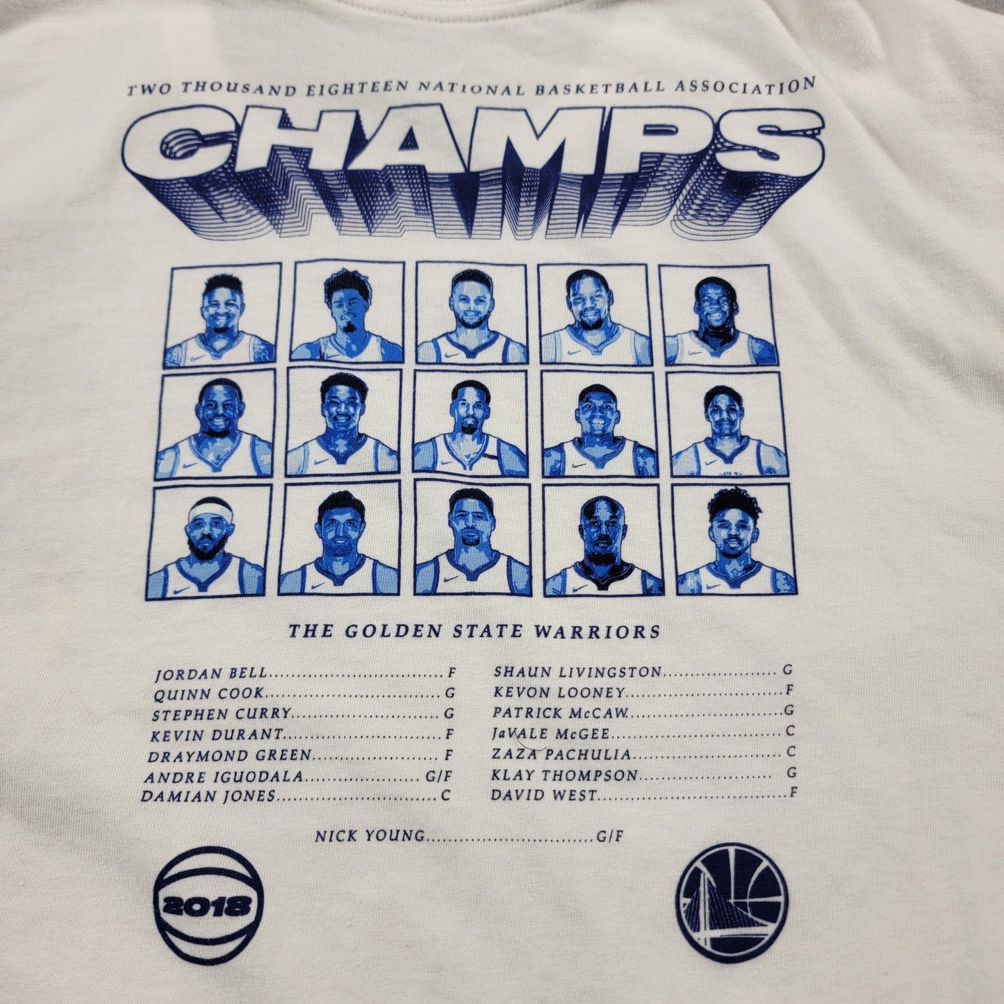 Golden State Warriors 2018 NBA Champs Nike Drifit T White Sz XXL4