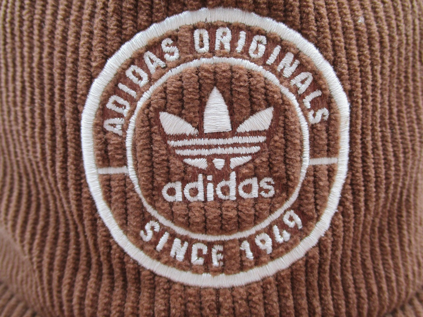 Adidas Hat Cap Strap Back Brown Corduroy Originals Trefoil Mens One Size1