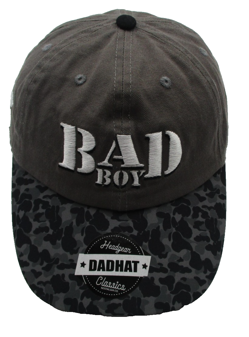 Bad Boy Hat Cap Strap Back Mens One Size Gray Camo Dad Headgear Classics4