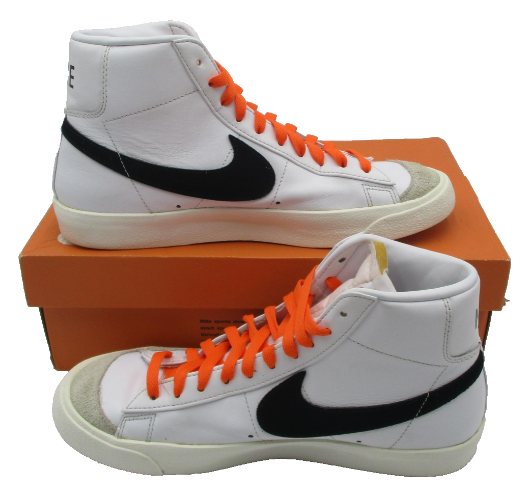 Nike Blazer Mid '77 VNTG Shoes Mens Size 9 White Black Leather BQ6806-1003