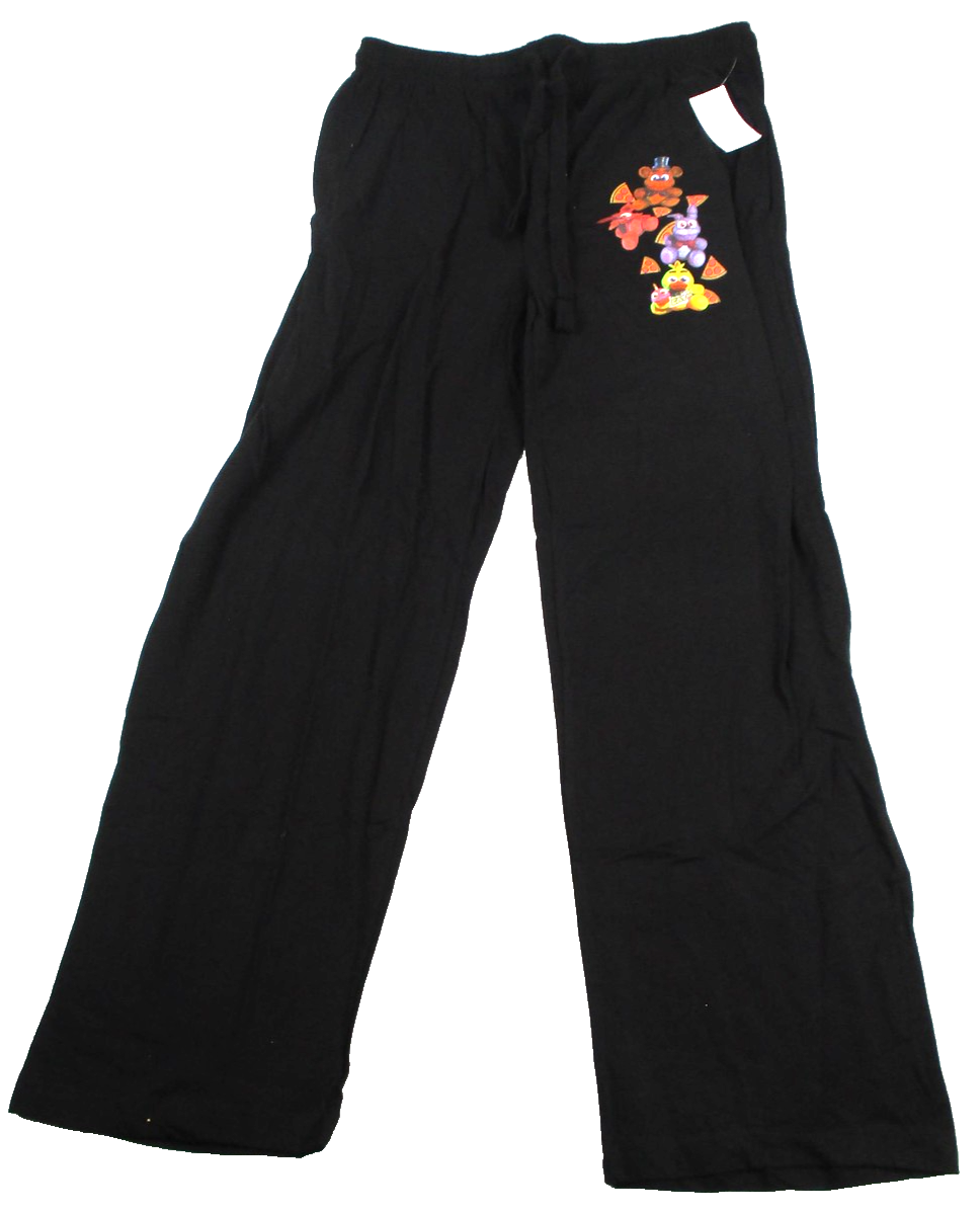 Five Nights At Freddy's Pajama Pants Mens Medium Black Graphic Lounge 125712600