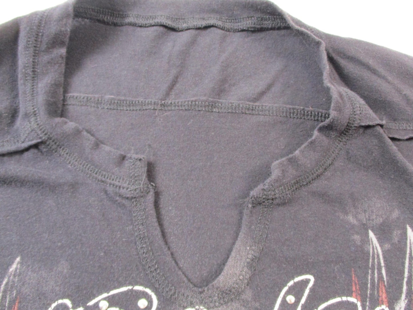Shirt Womens Small Black Route 66 Rhinestone Graphic V Neck Short Sleeve Tee2