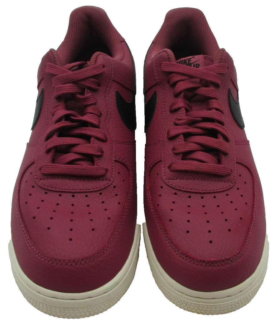 Nike Air Force 1 Low Shoes Mens Sz 9.5 Red Black Leather Low Top AA4083-601 1U55
