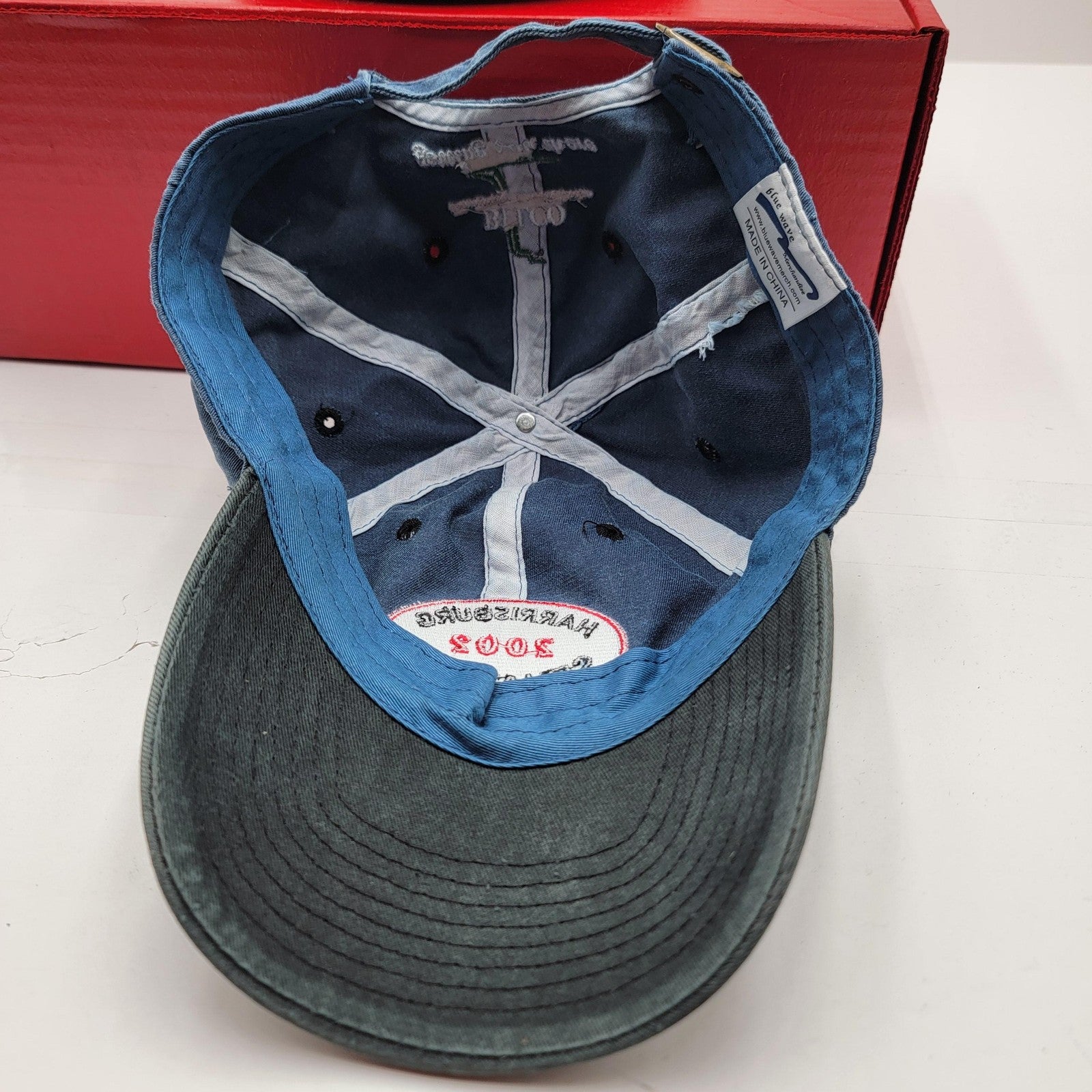 Vintage Harrisburg Senators Hat Cap Strap Back Blue Gray MILB Baseball Mens 20027